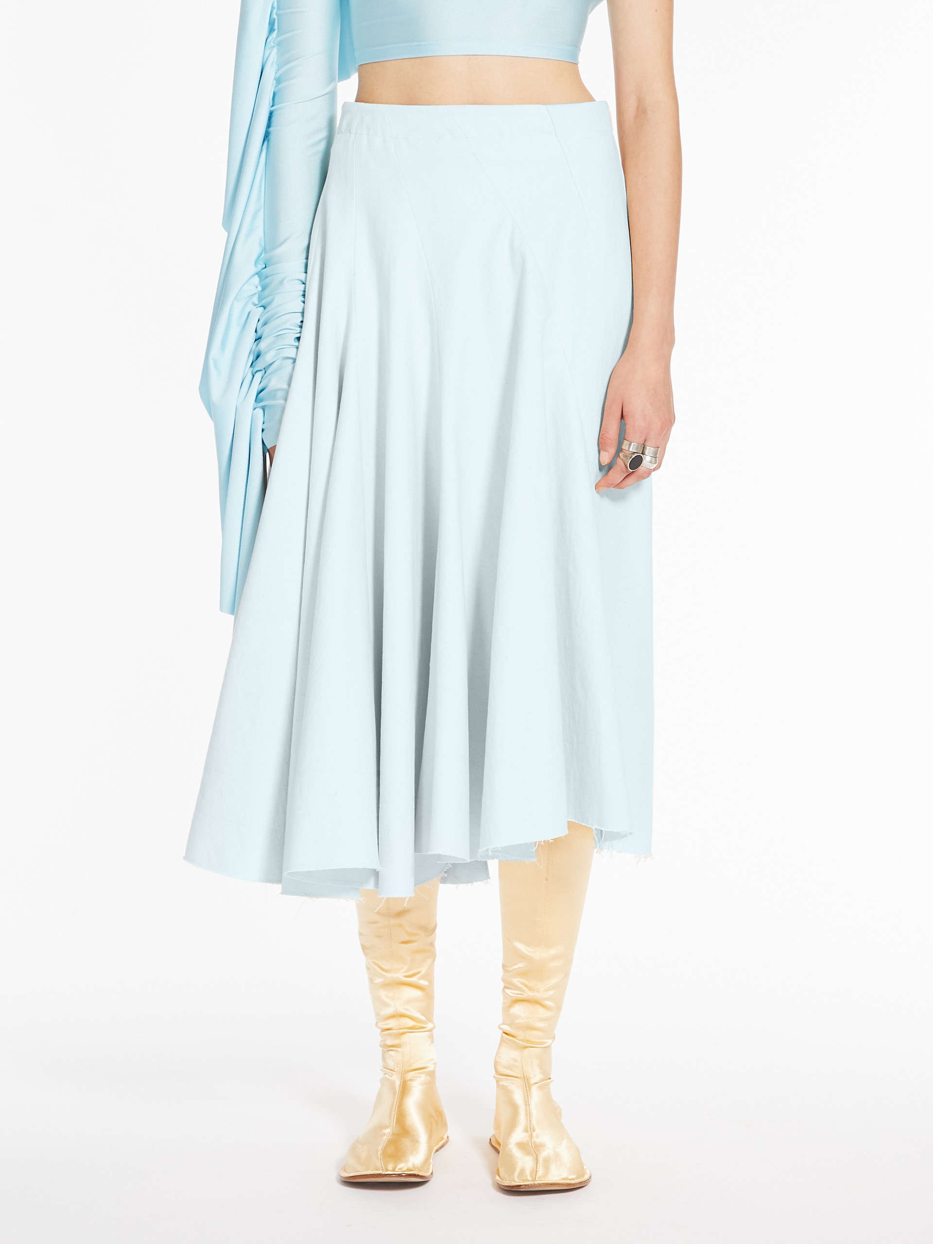 GHISA Asymmetric skirt with godets - 3