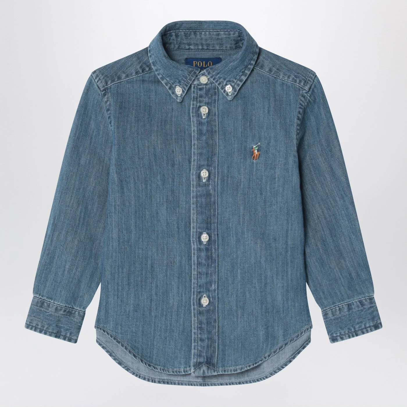 Blue denim button-down shirt - 1