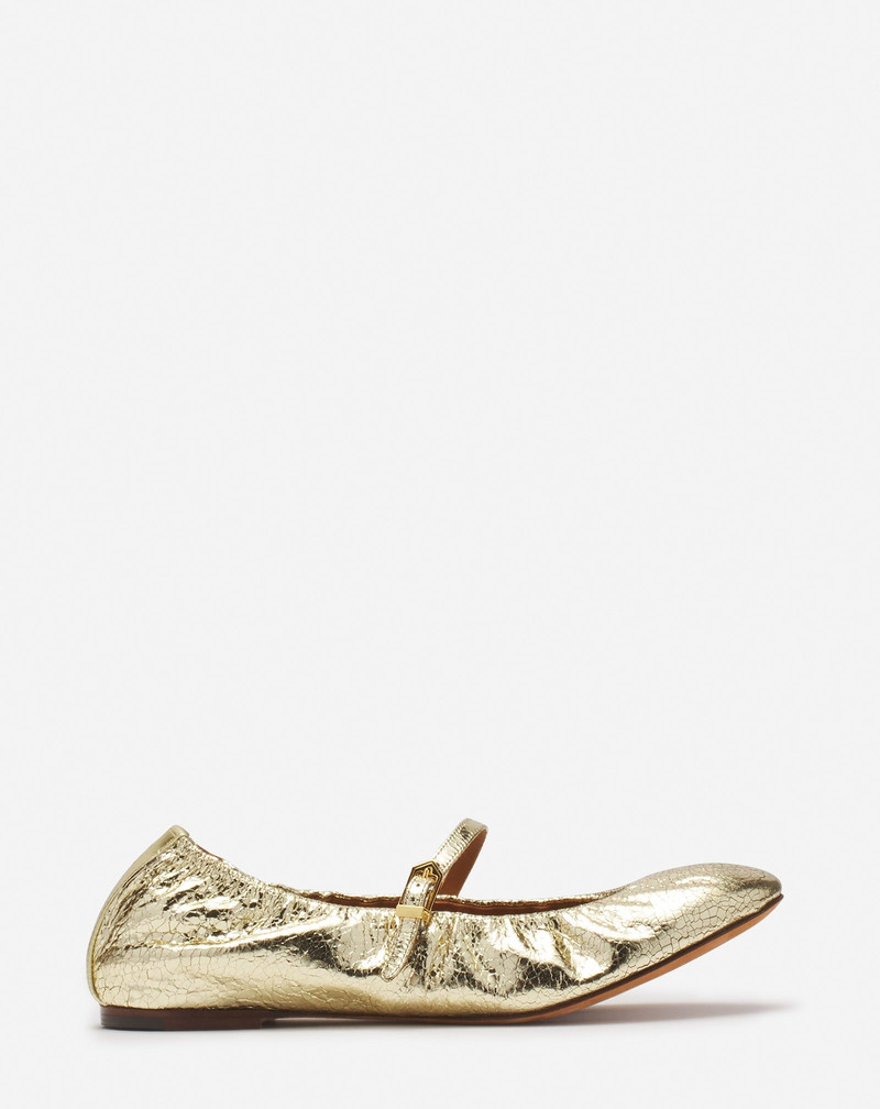 THE BALLERINA MARY JANE IN CRACKLED METALLIC LEATHER - 1
