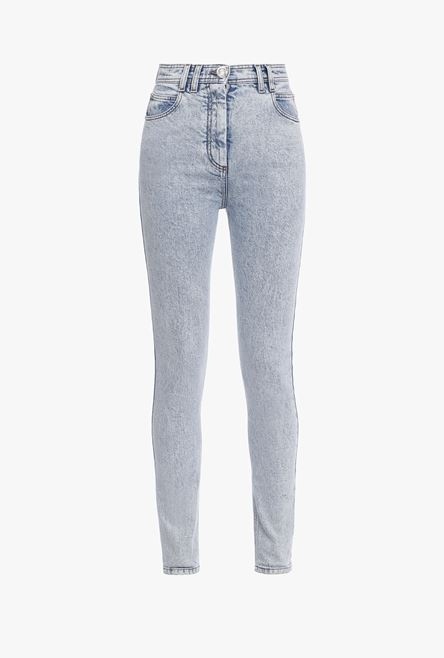 Skinny high-waisted light blue jeans - 1