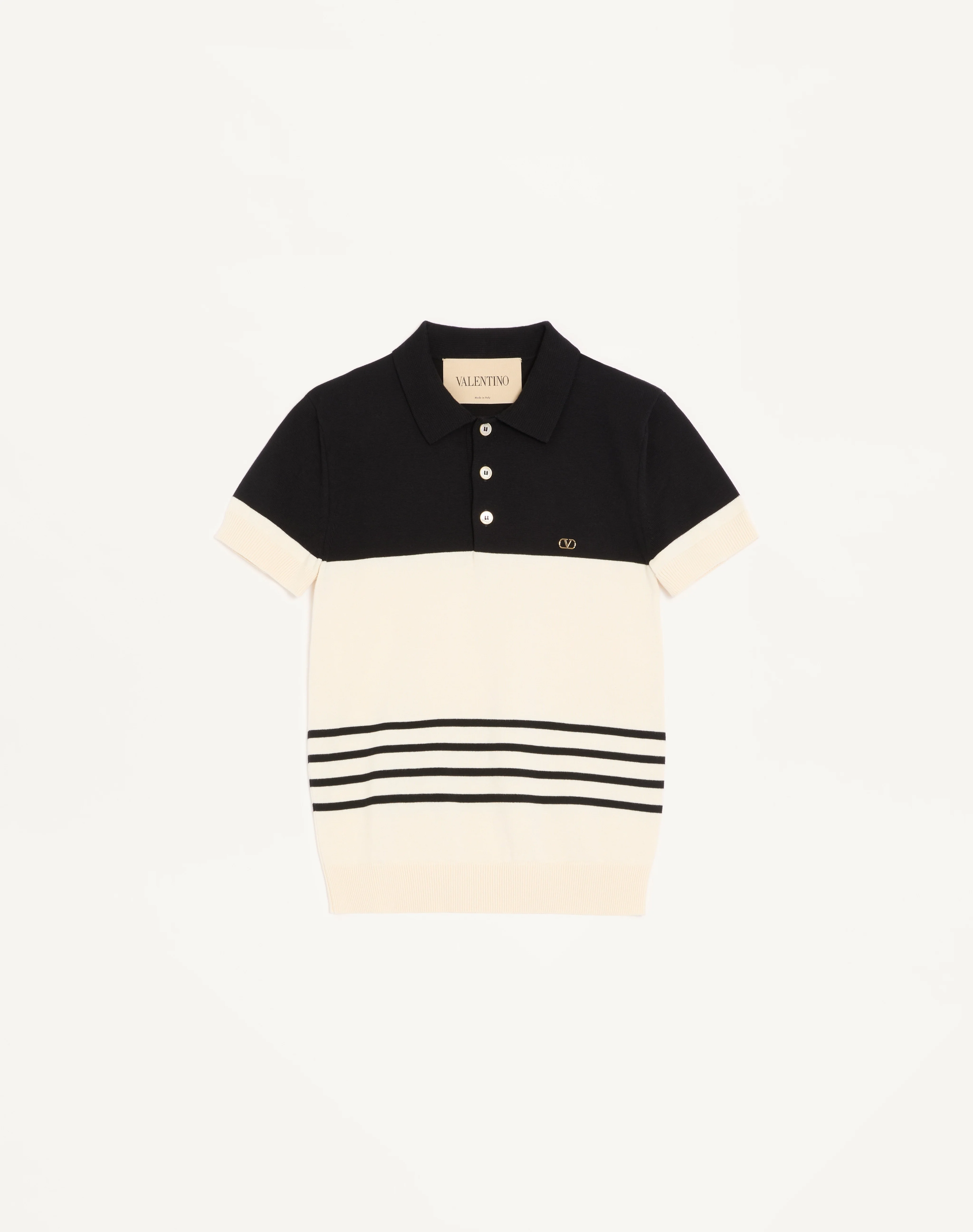 VALENTINO WOOL POLO SHIRT WITH VLOGO - 1
