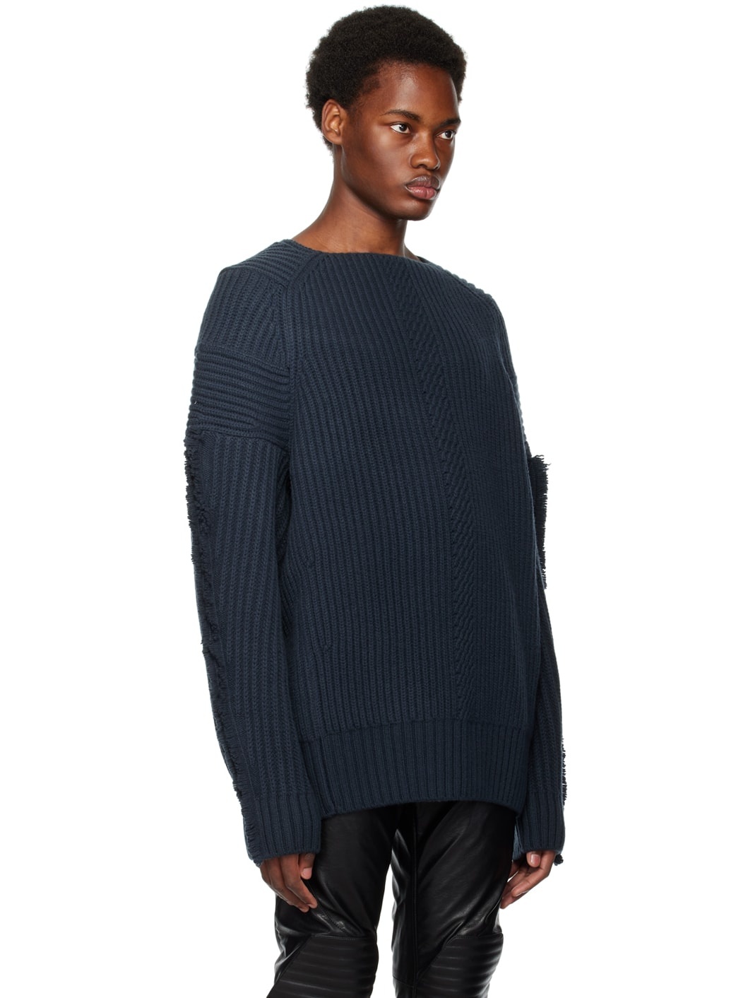Blue Fringe Sweater - 4