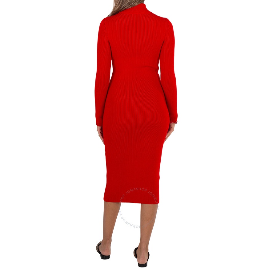 Loewe Vermillion Wool-Blend Zip-Up Midi Dress, Size X-Small - 6