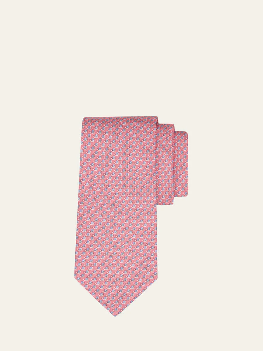 Men's Mini-Snail Silk Tie - 1