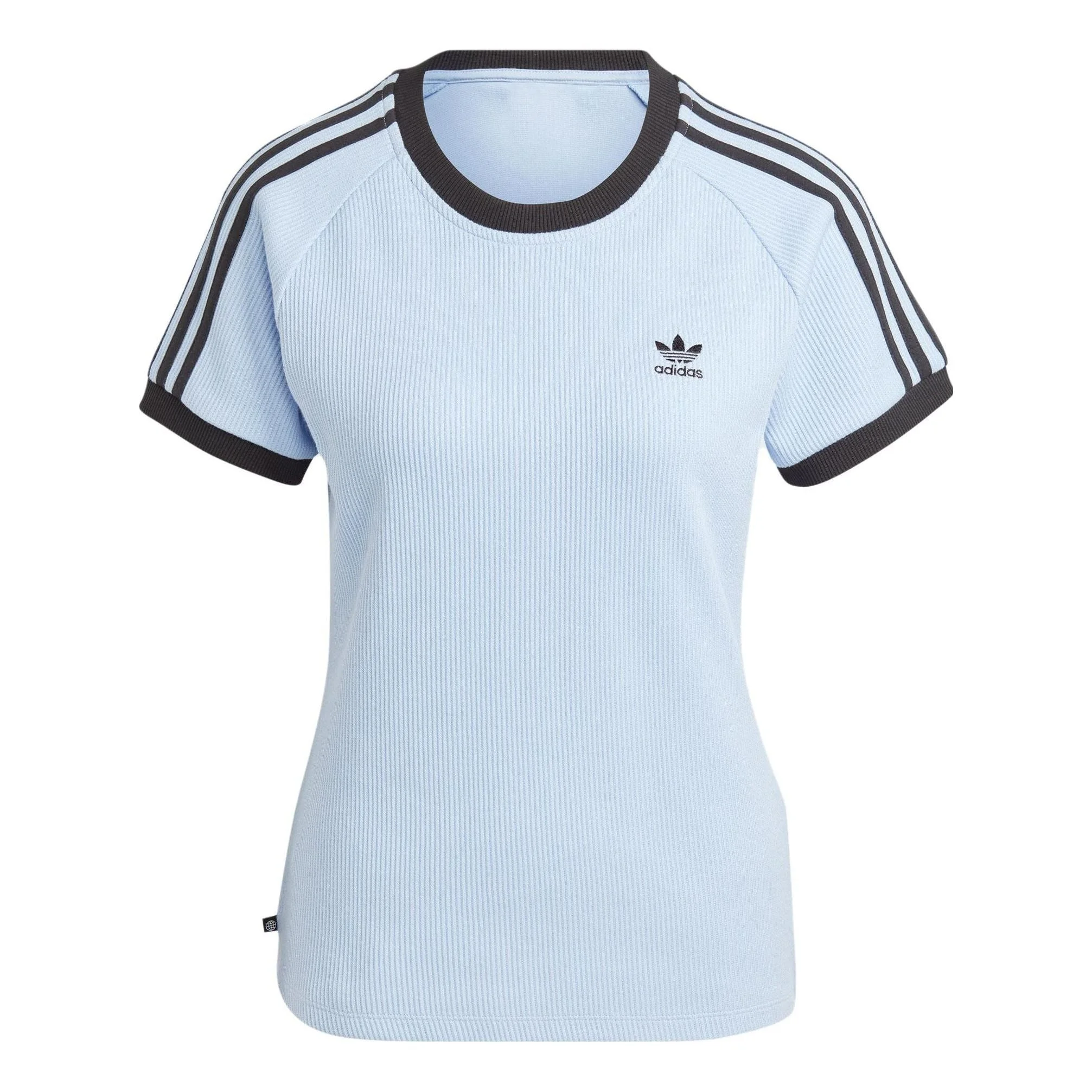 (WMNS) adidas 3-Stripes Slim T-Shirt 'Blue Black' IC5462 - 1