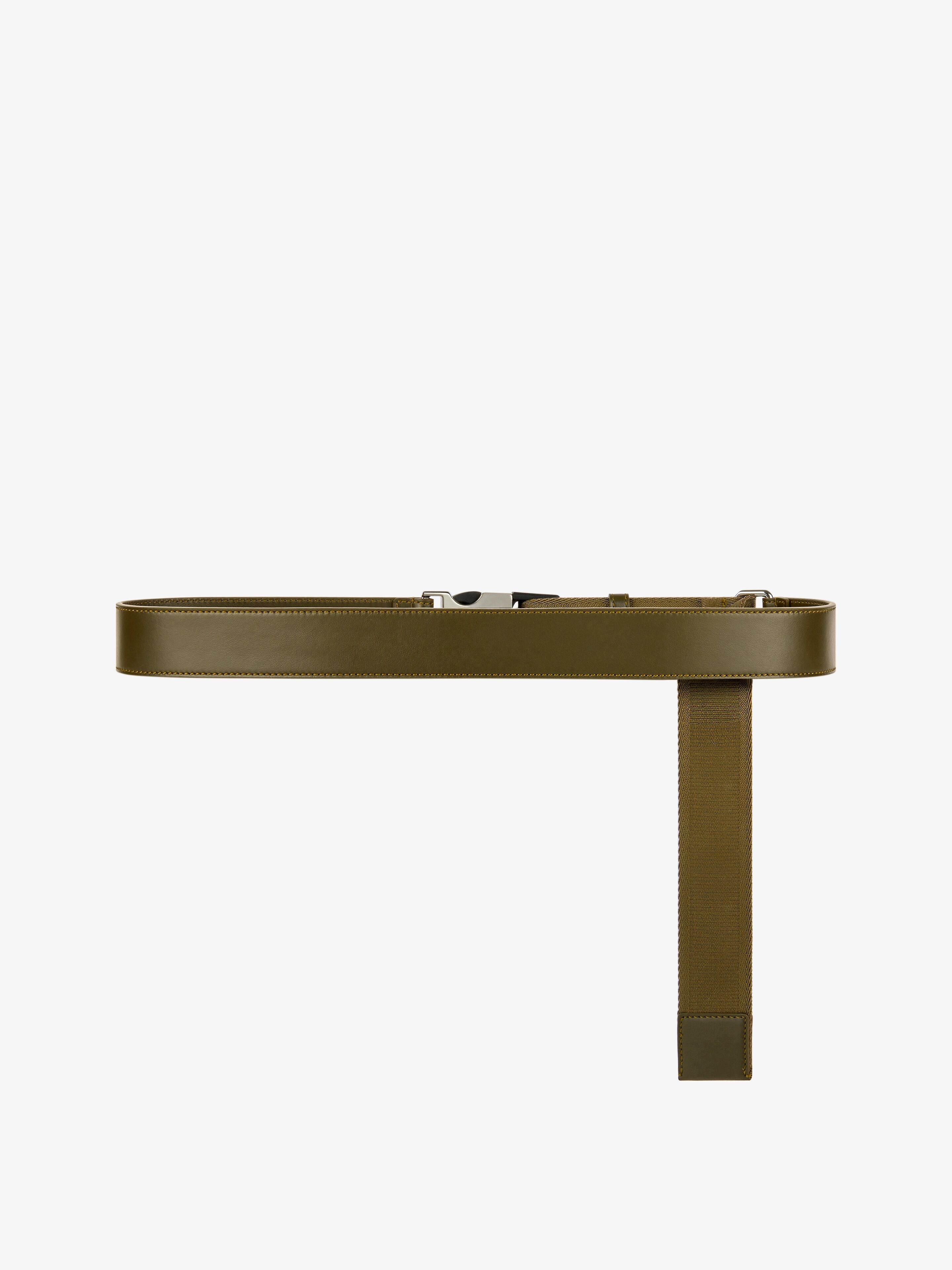 4G RELEASE BUCKLE BELT IN LEATHER AND WEBBING - 3