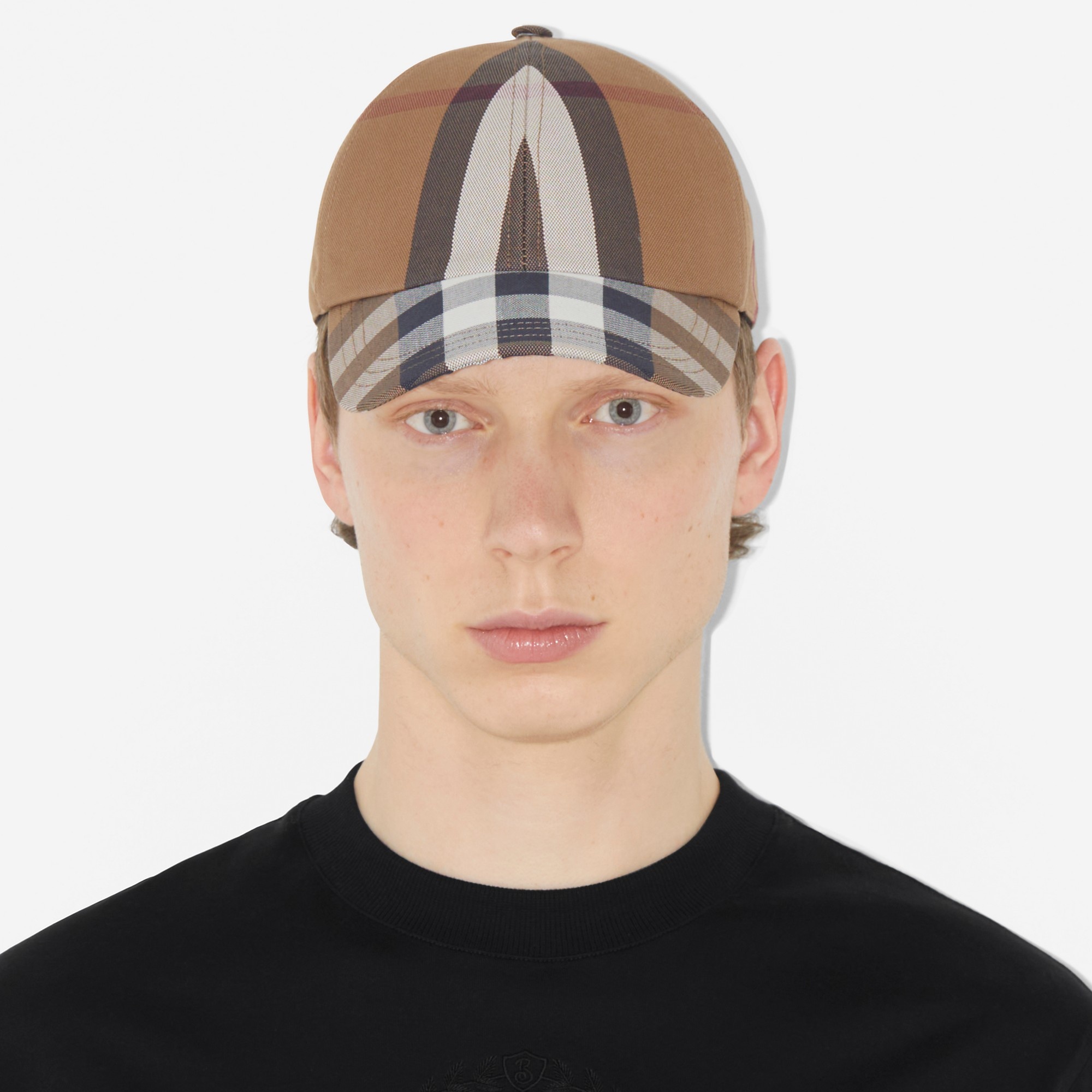 Embroidered Logo Check Cotton Baseball Cap - 3