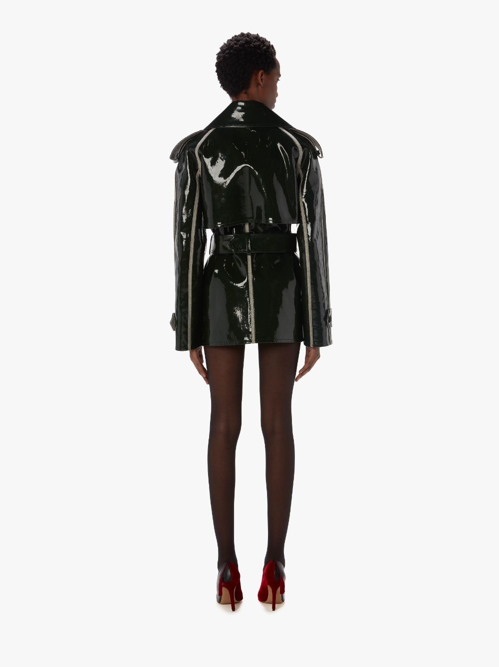 COATED DENIM SHORT TRENCH JACKET - 3