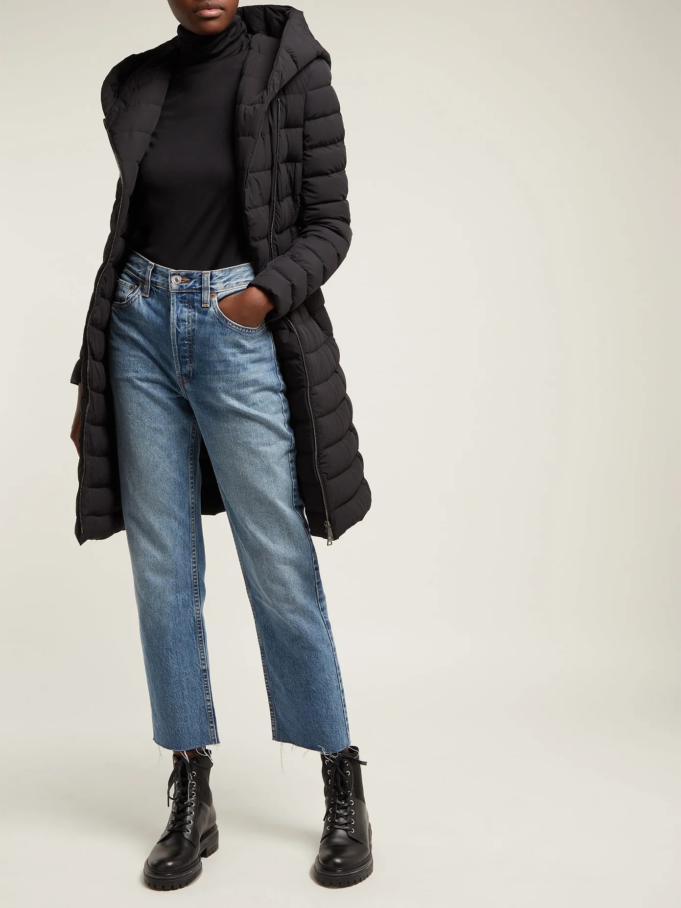 Barge asymmetric-zip quilted down-filled coat - 2