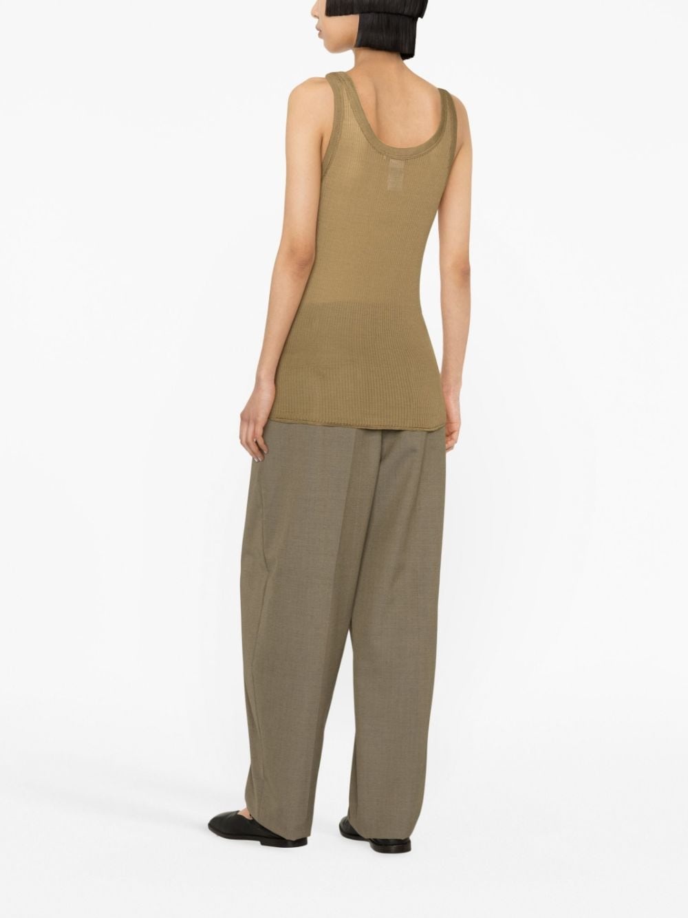 ribbed silk jersey tank top - 4