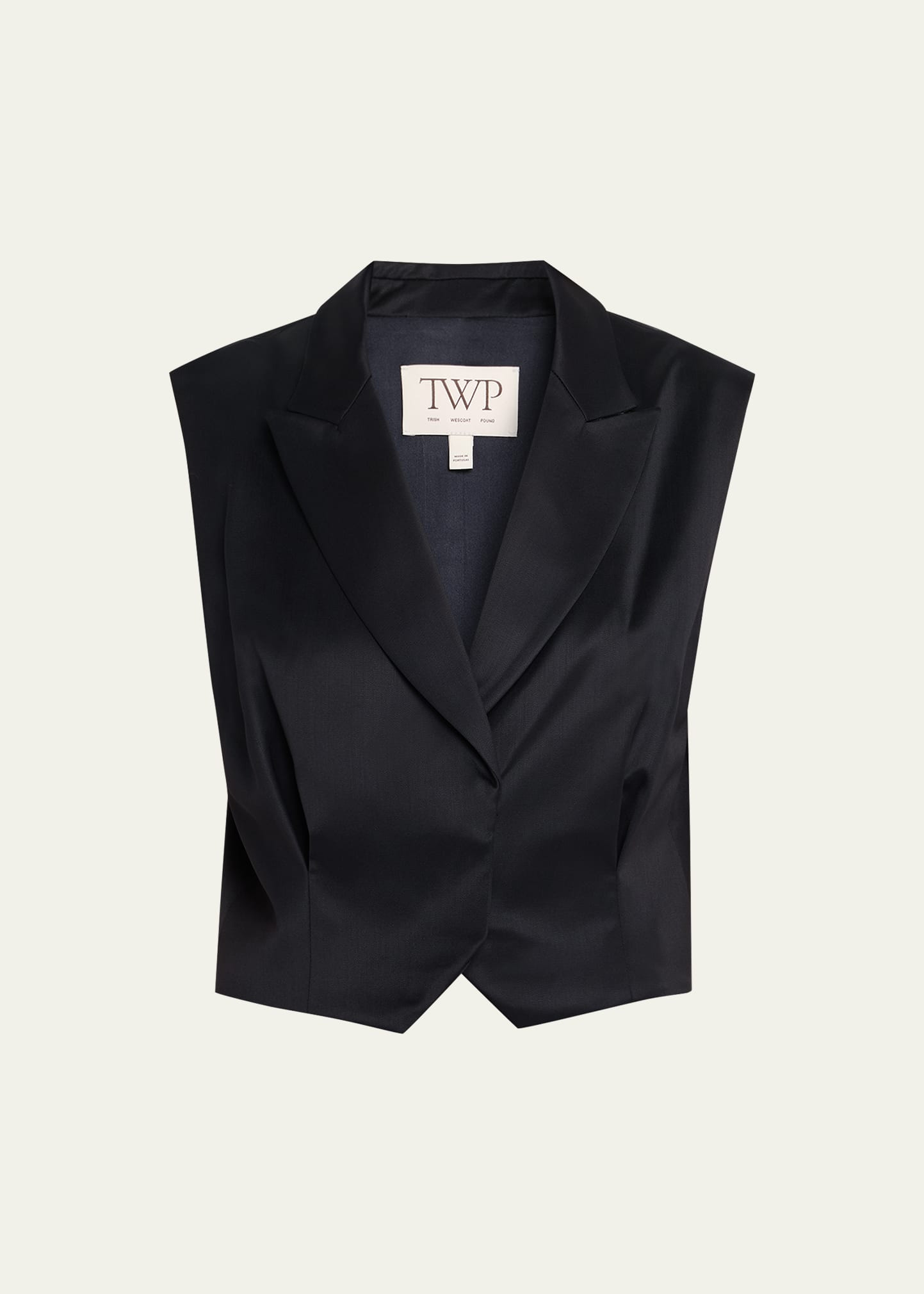 Katie Satin-Faced Wool Suit Vest - 1