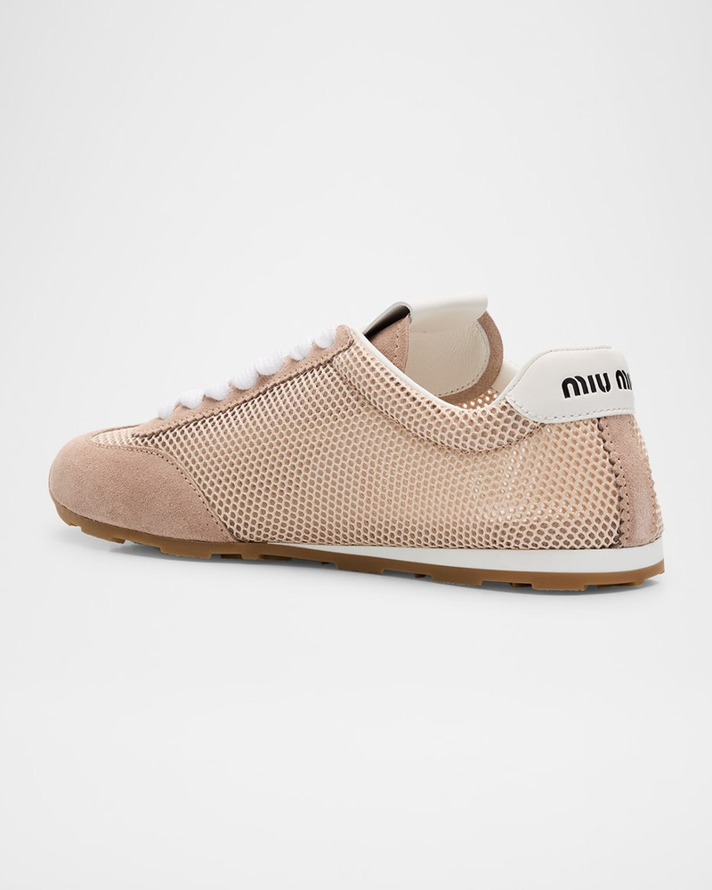 Miu Miu Low-Top Mesh Suede Sneakers outlook