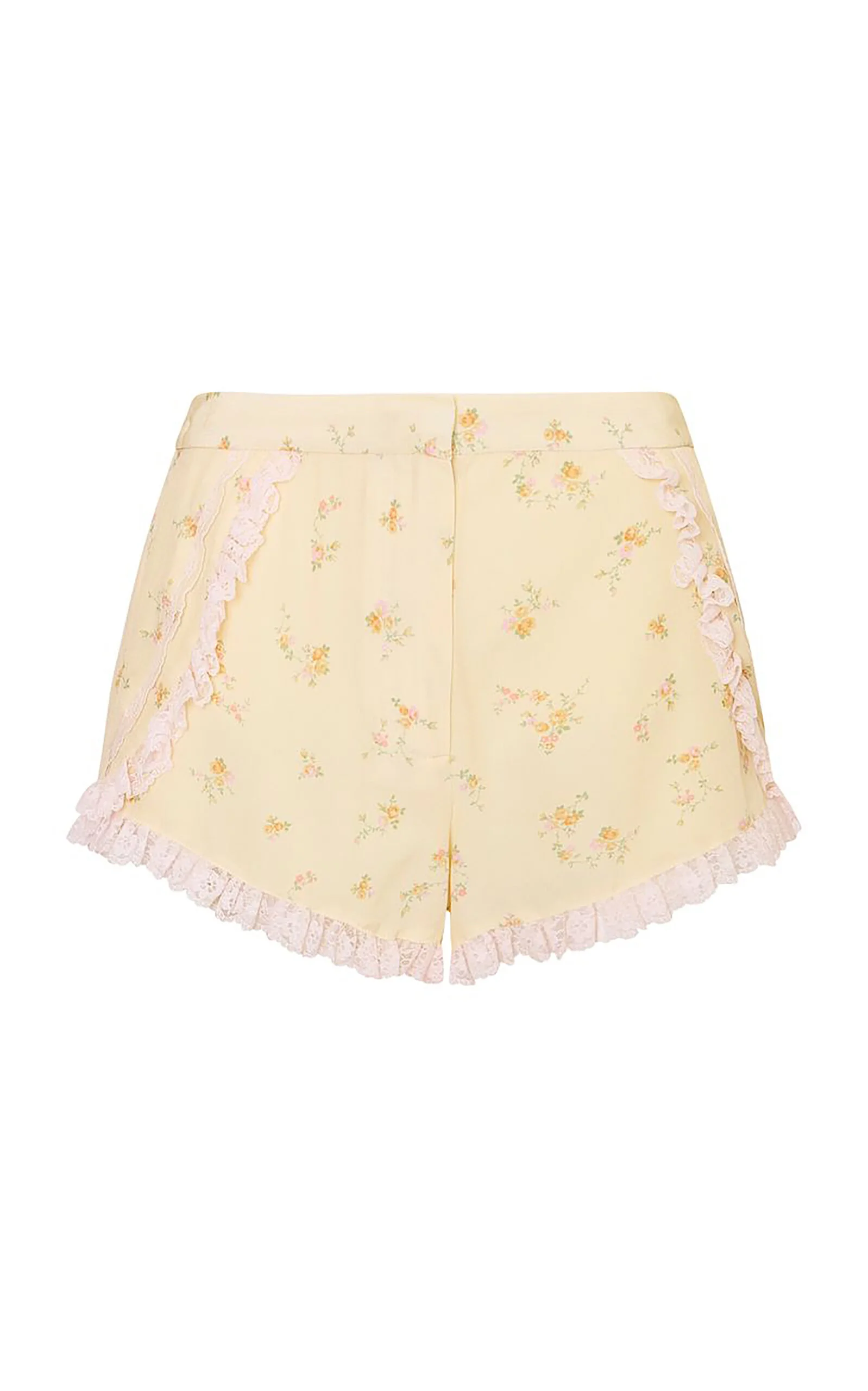 Adna Floral Crepe Shorts yellow - 1