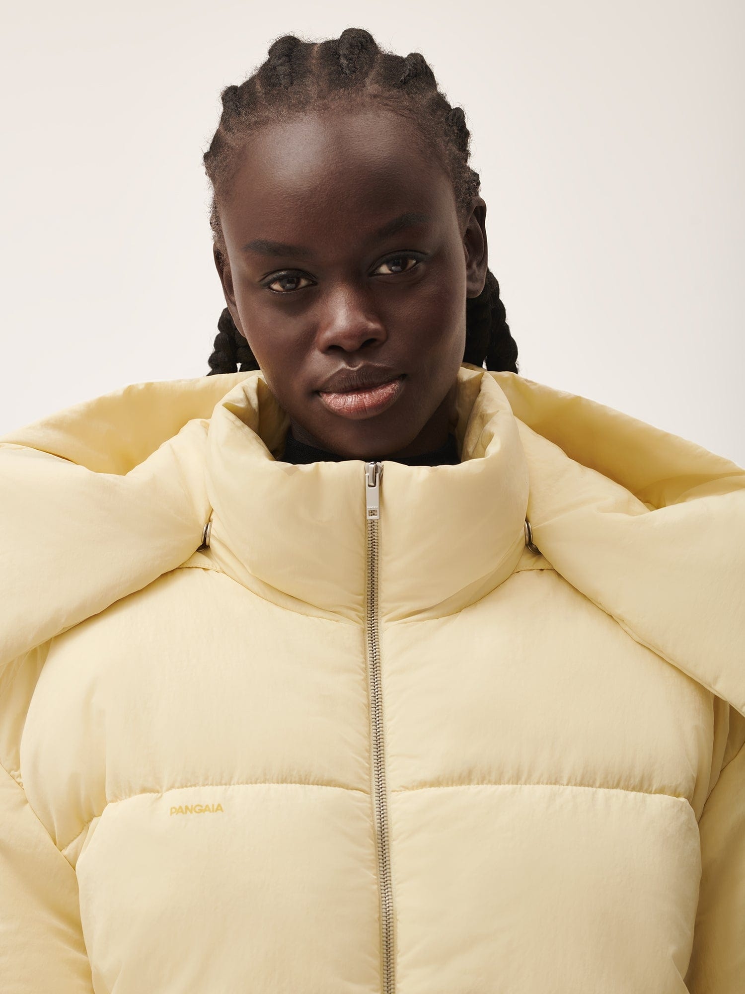 Womens Flower-Warmth Recycled Nylon Long Puffer - Rind Yellow - 4