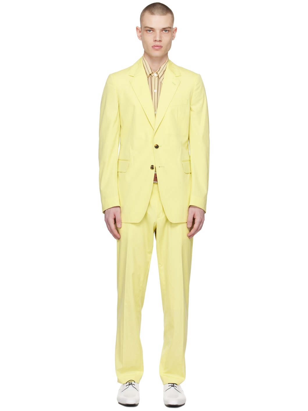 Dries Van Noten Yellow Two-Button Suit | REVERSIBLE