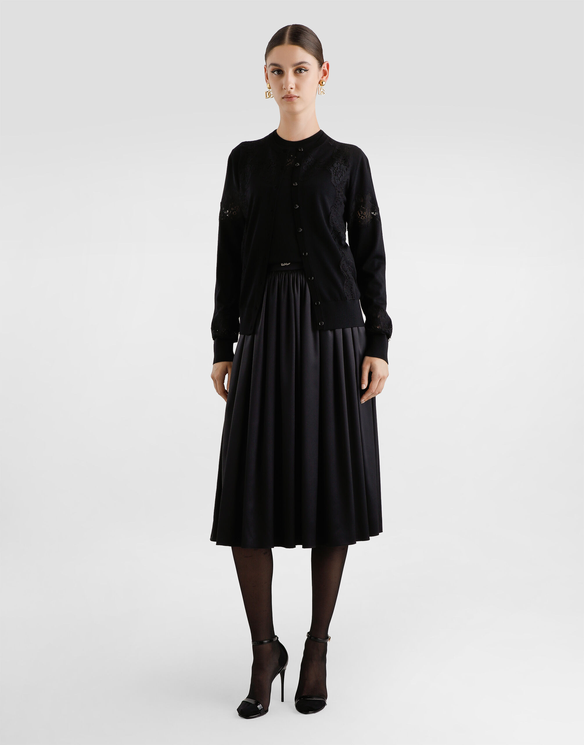 Wool cardigan with lace - 2