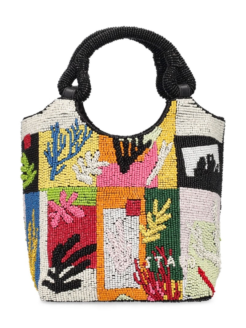 Zoe glass beaded tote bag - 5