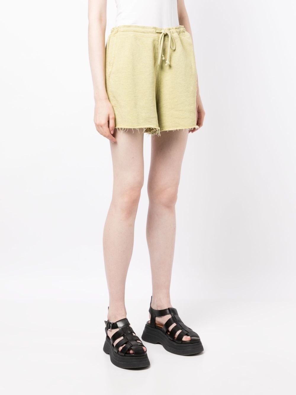 drawstring-waist raw-edge shorts - 3