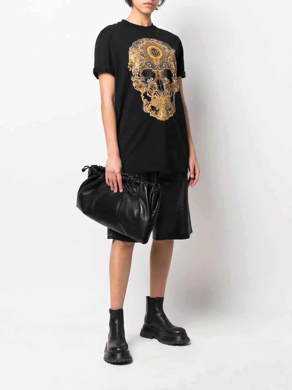 baroque skull-print T-shirt - 3