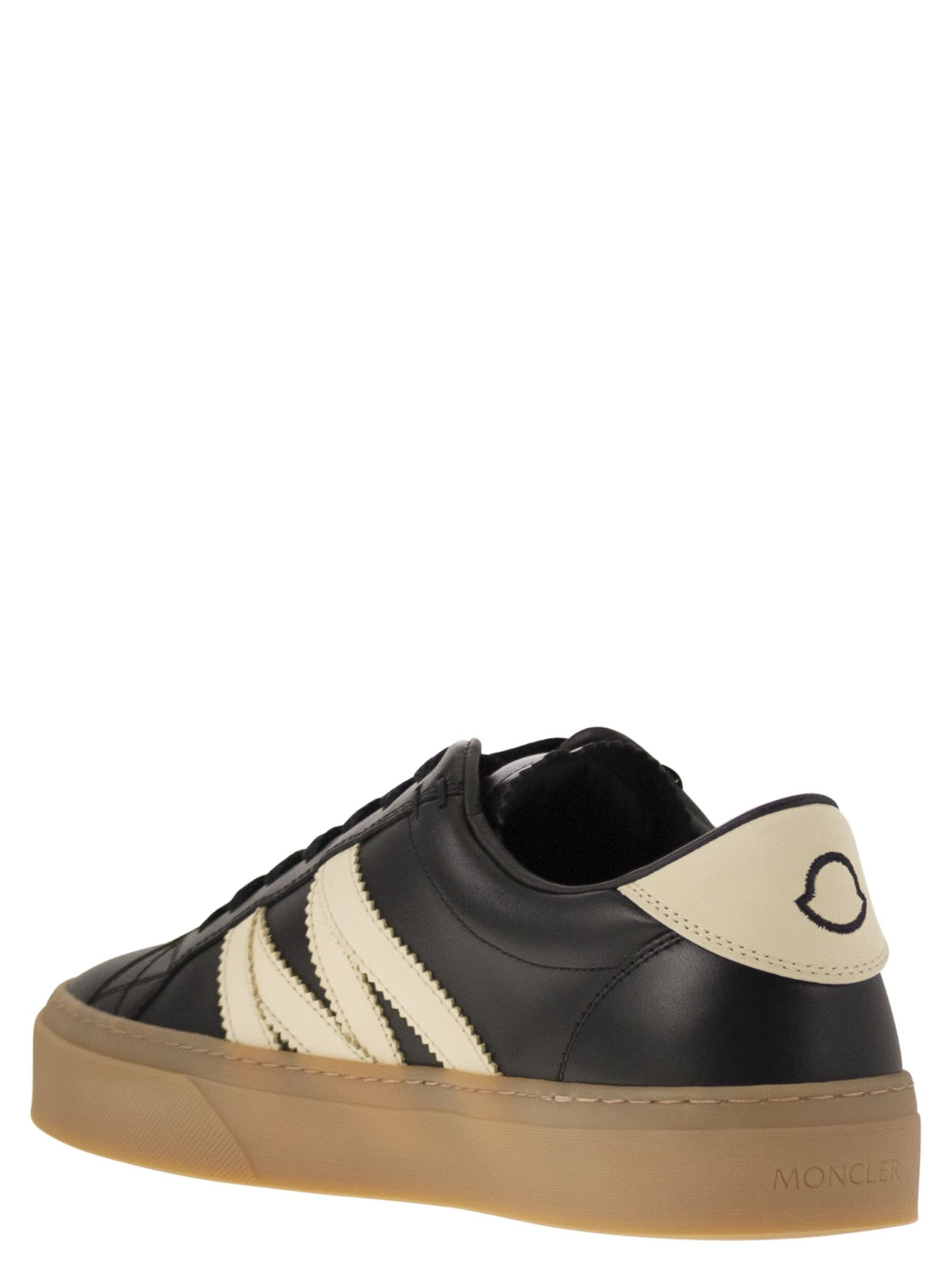 Moncler Men Monaco2 - Leather And Nubuck Sneakers. - 3
