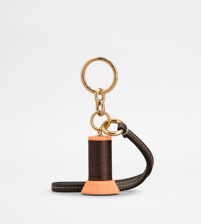 SPOOL PENDANT IN LEATHER - BROWN 1