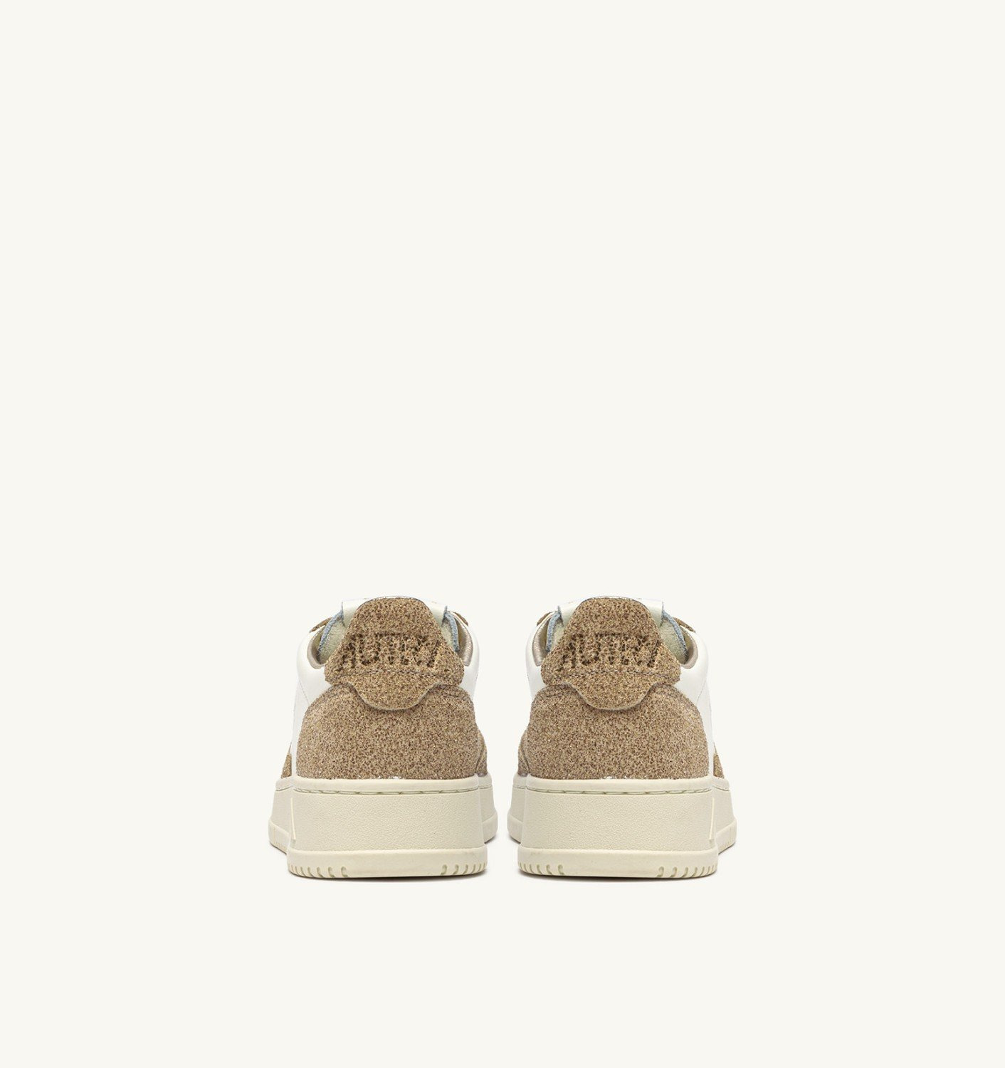 MEDALIST LOW SNEAKERS IN LEATHER MARSHMALLOW AND SAND GLITTER - 3