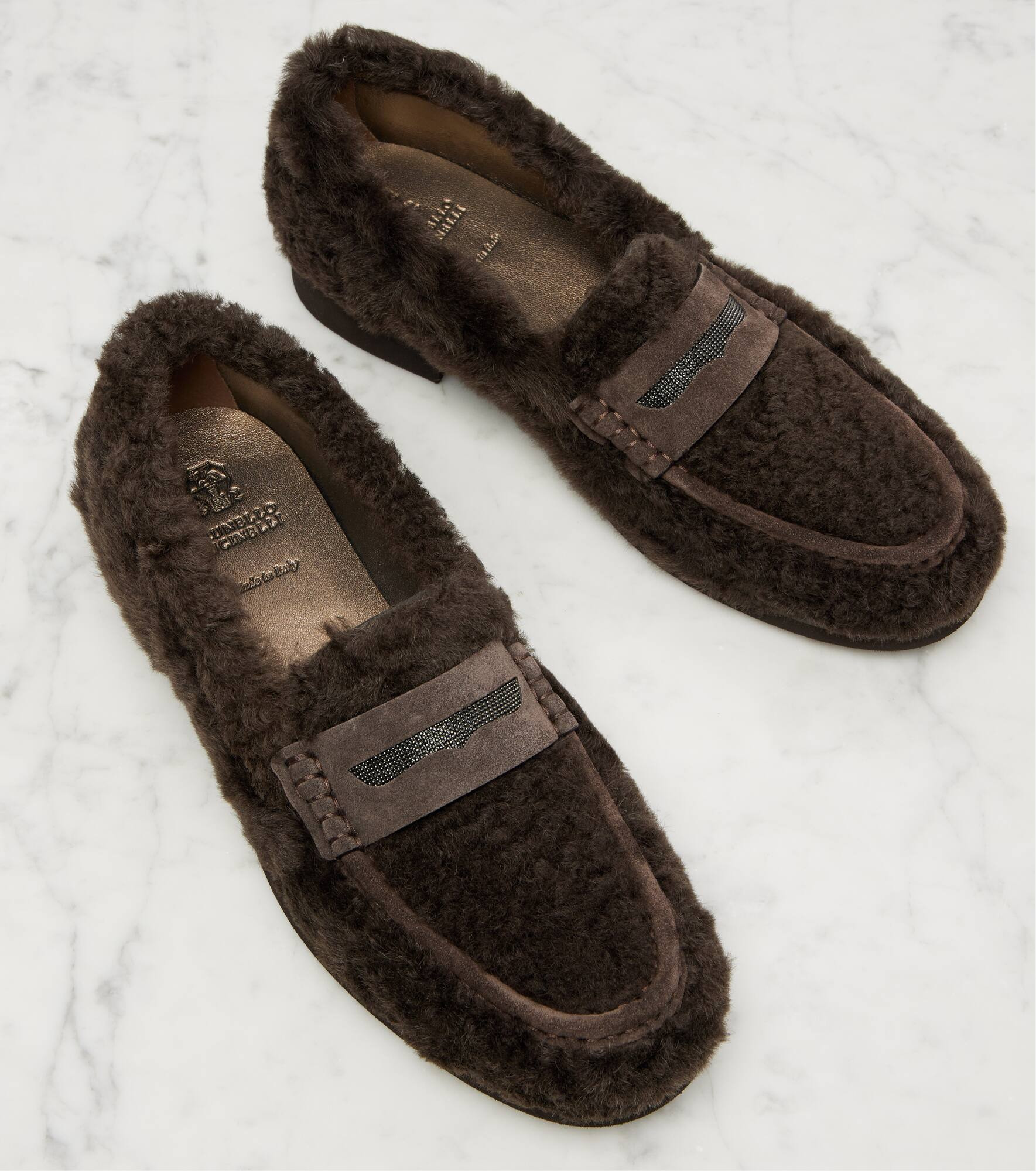 Monili shearling loafers - 5