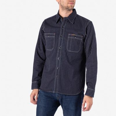 Iron Heart IHSH-266-IND 12oz Wabash Work Shirt - Indigo with Black Buttons outlook