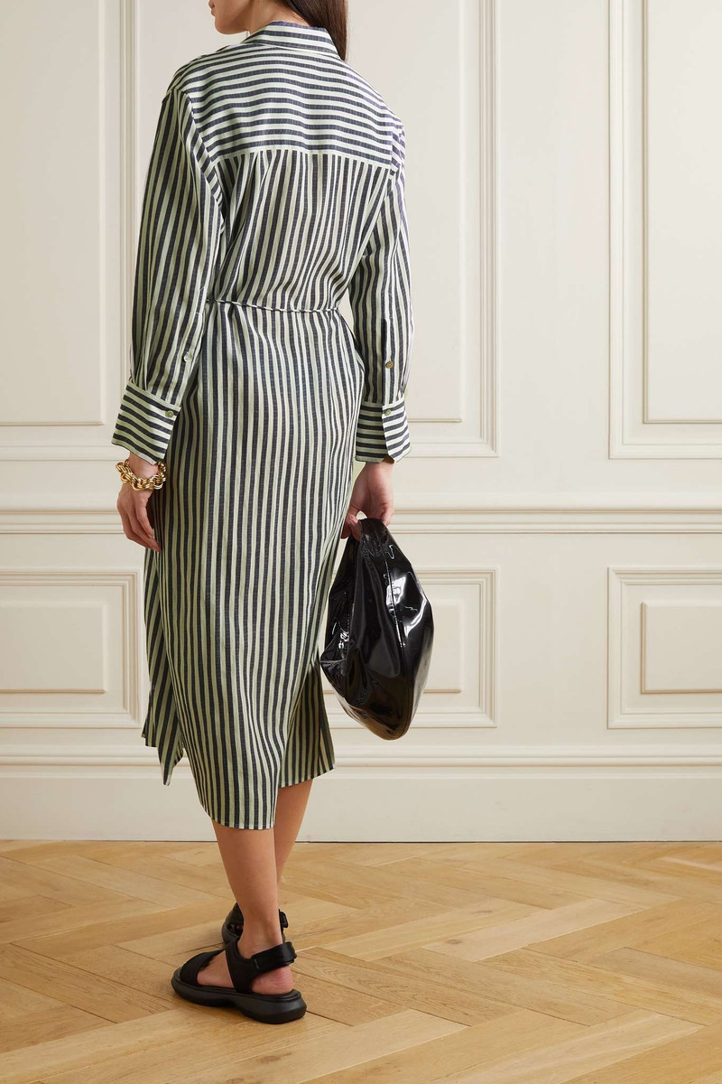 Belted striped TENCEL Lyocell-blend midi shirt dress 4