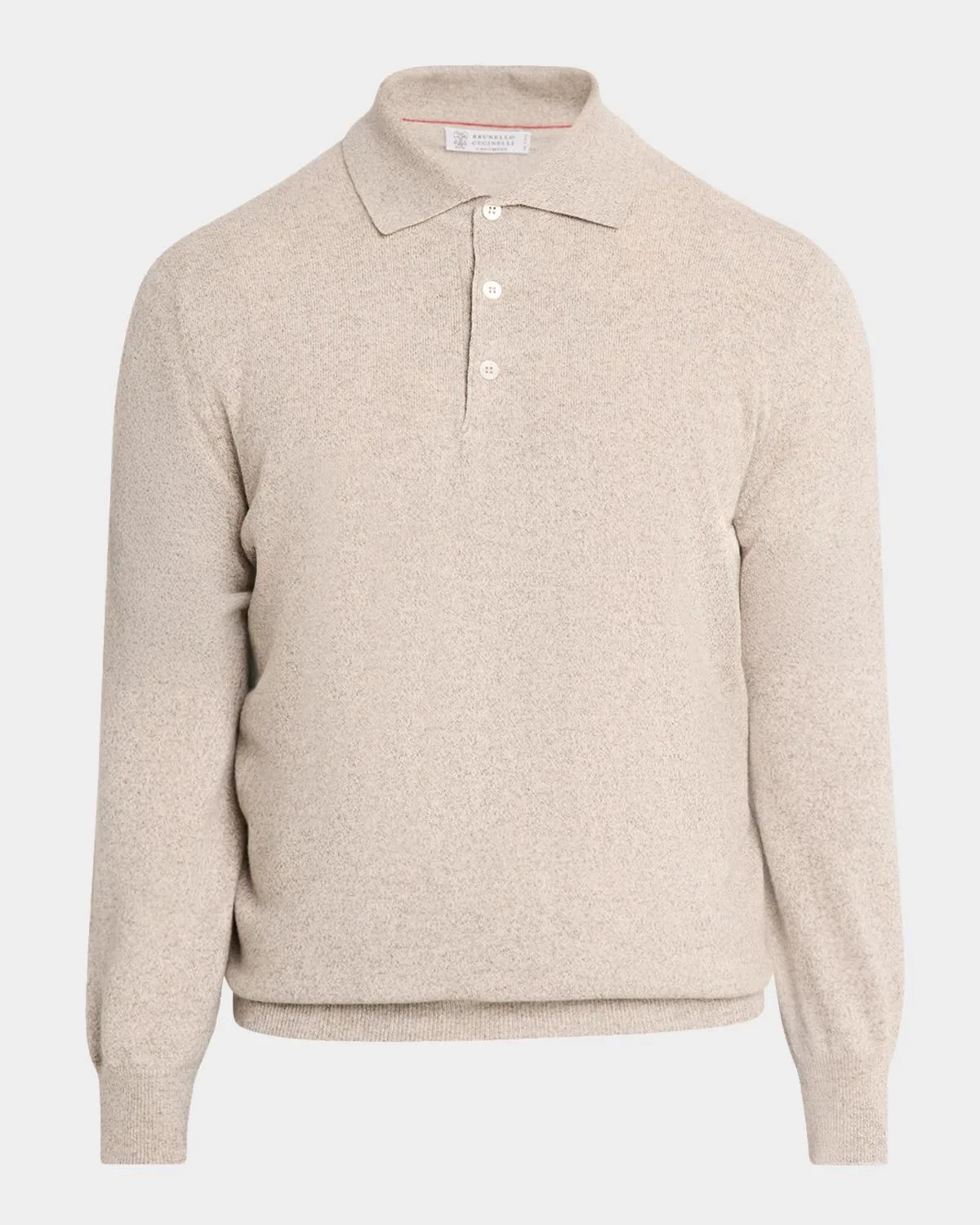 Men's Cashmere Long-Sleeve Polo Shirt - 1