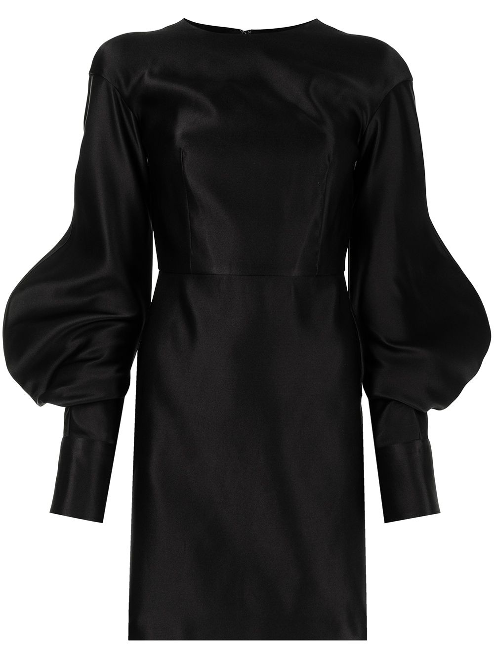 puff-sleeve duchess-silk minidress - 1