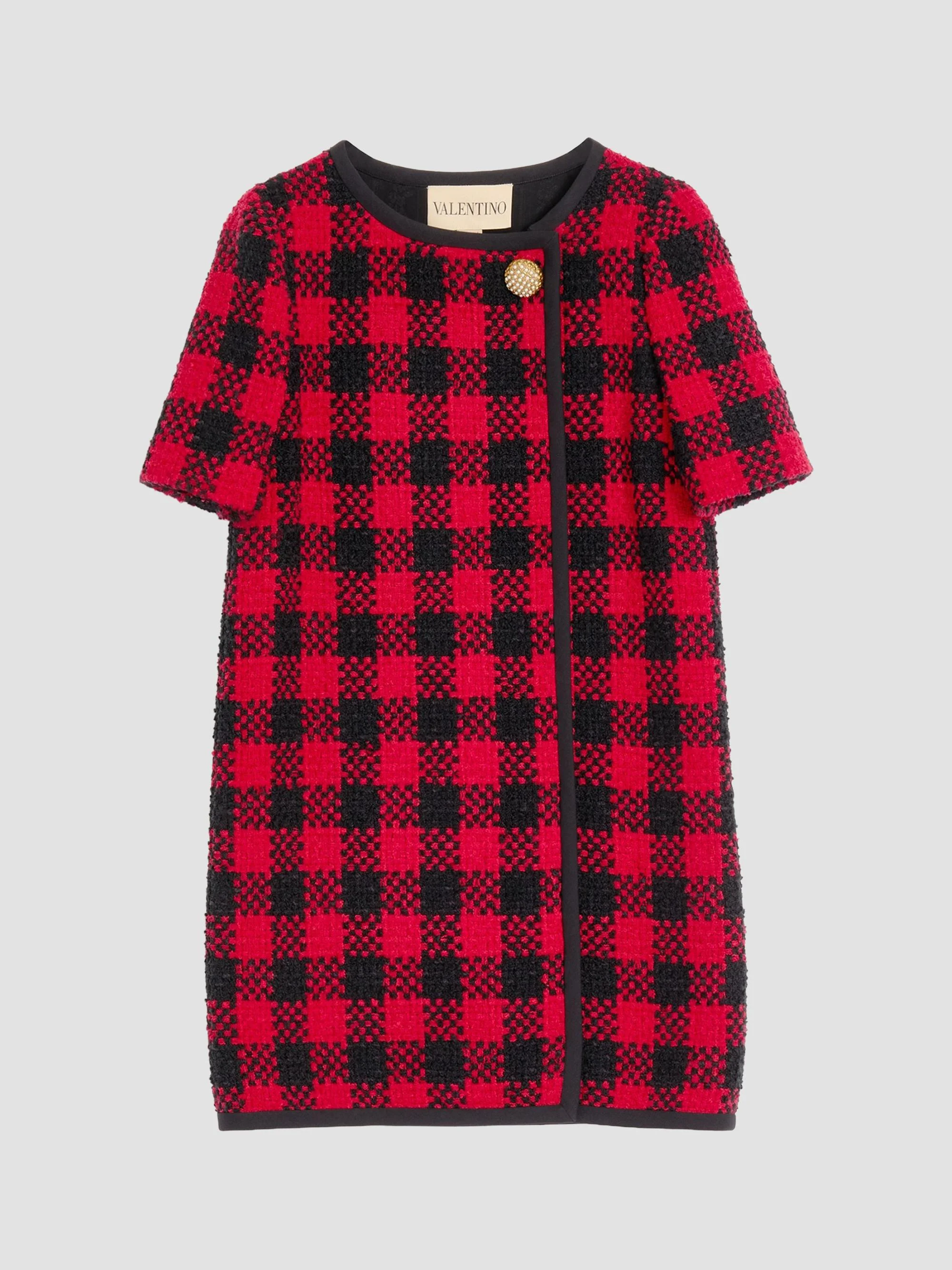 Women's Damier Tweed Short Dress - Paris Black - 1