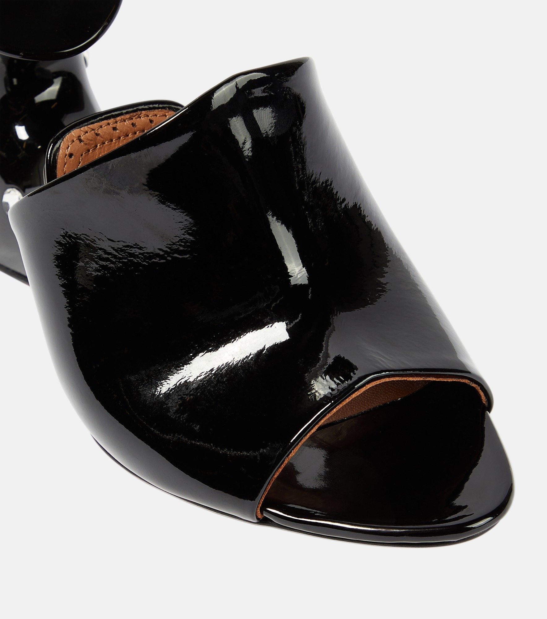 La Sculpture embellished patent leather mules - 6