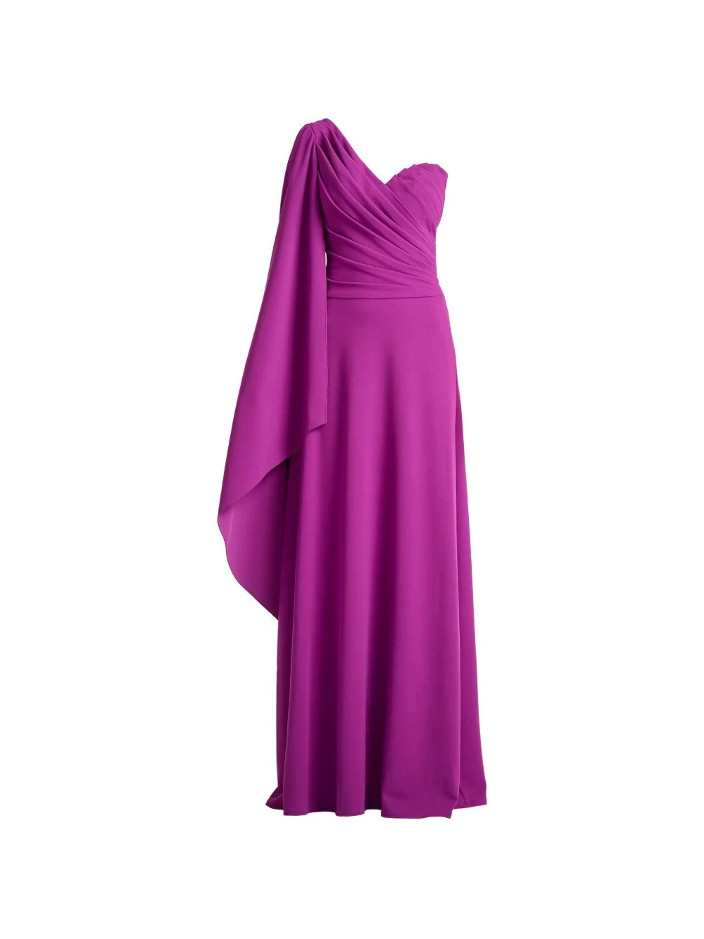 Alney one-shoulder draped-sleeve maxi dress - 1