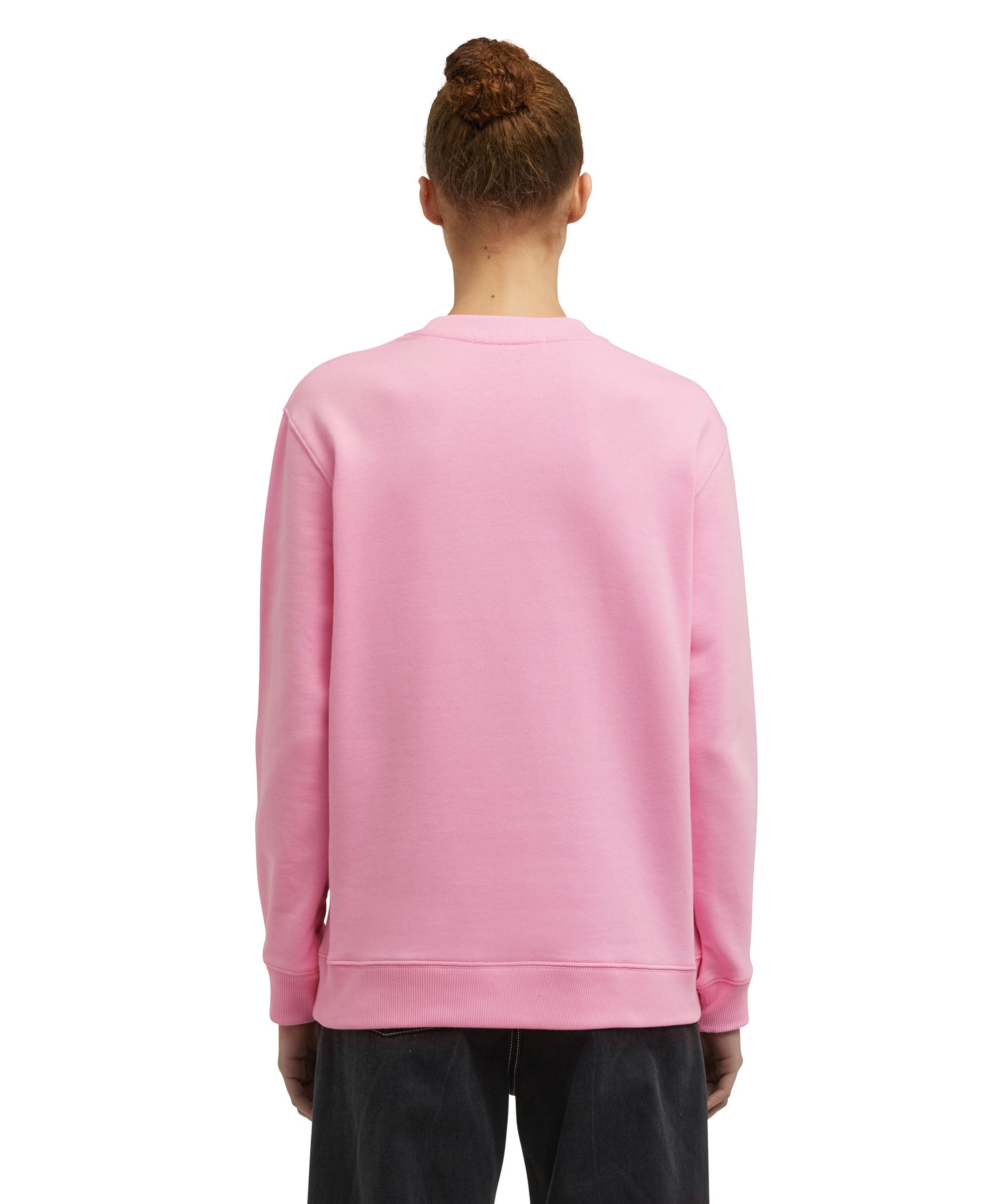 Solid color cotton crewneck sweatshirt with "MSGM Embroidery Italics logo" - 4