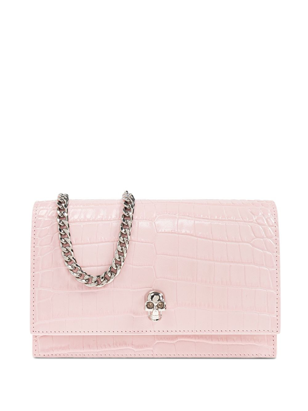 small Skull crocodile-embossed shoulder bag - 1