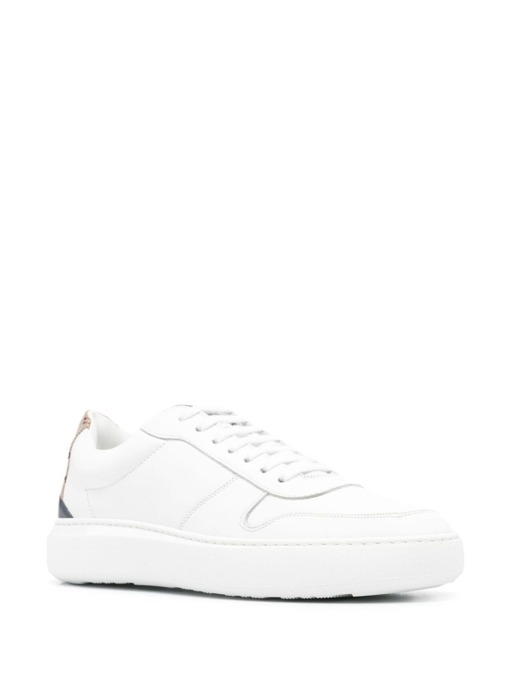 monogram-heel leather sneakers - 2