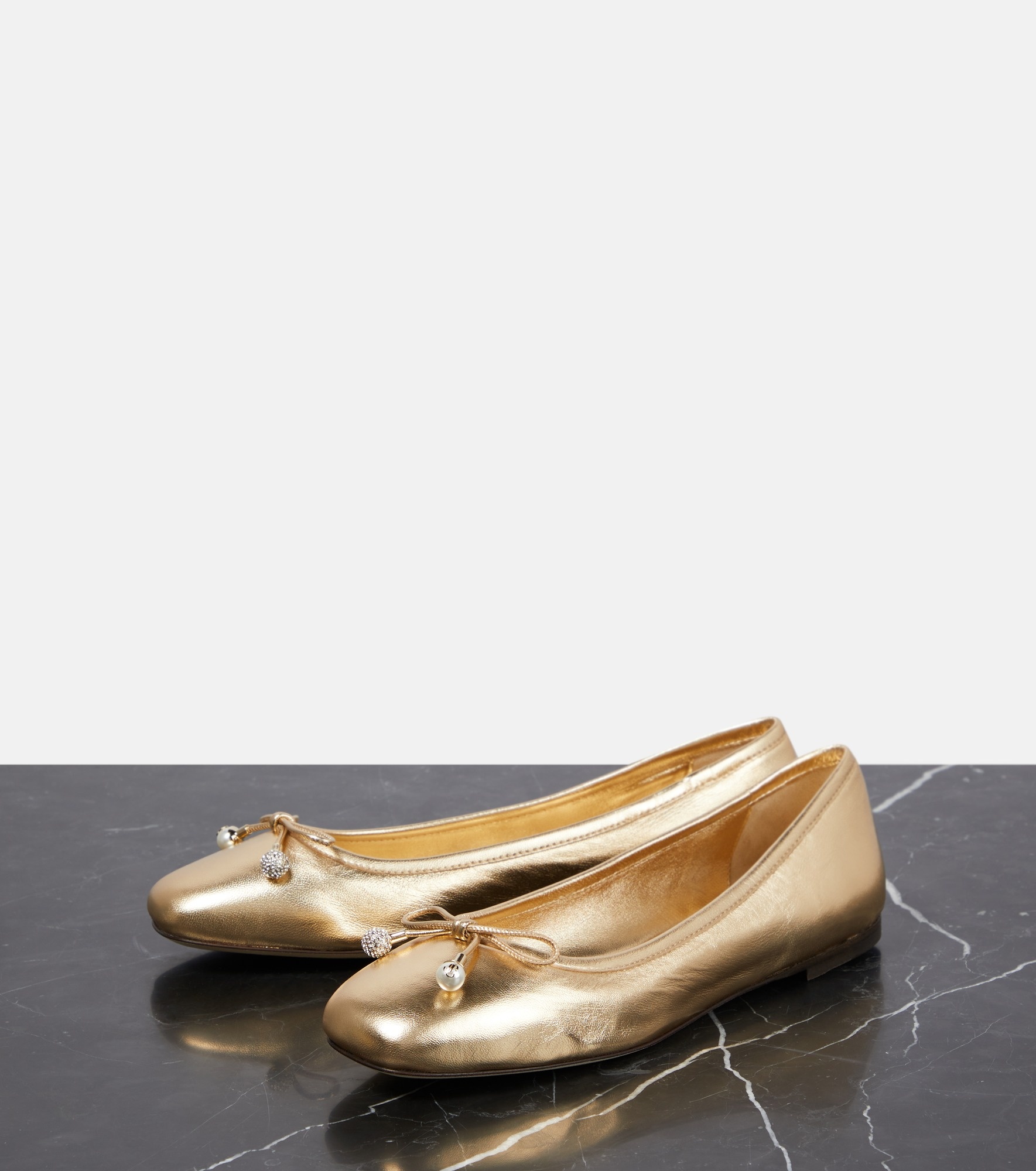 Elme metallic leather ballet flats - 5