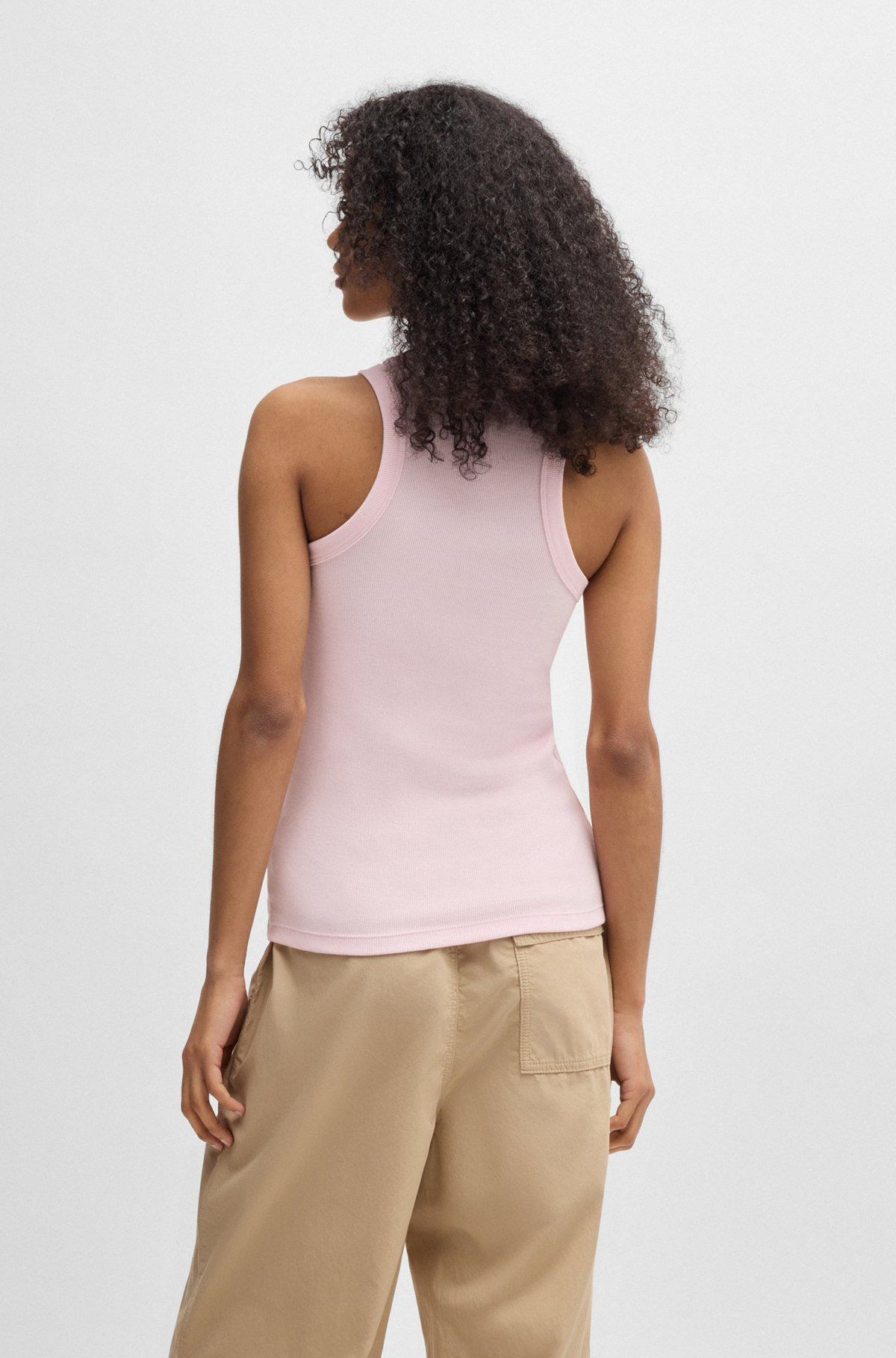 SLIM-FIT STRETCH-COTTON TOP WITH BLUE LOGO BADGE - 4