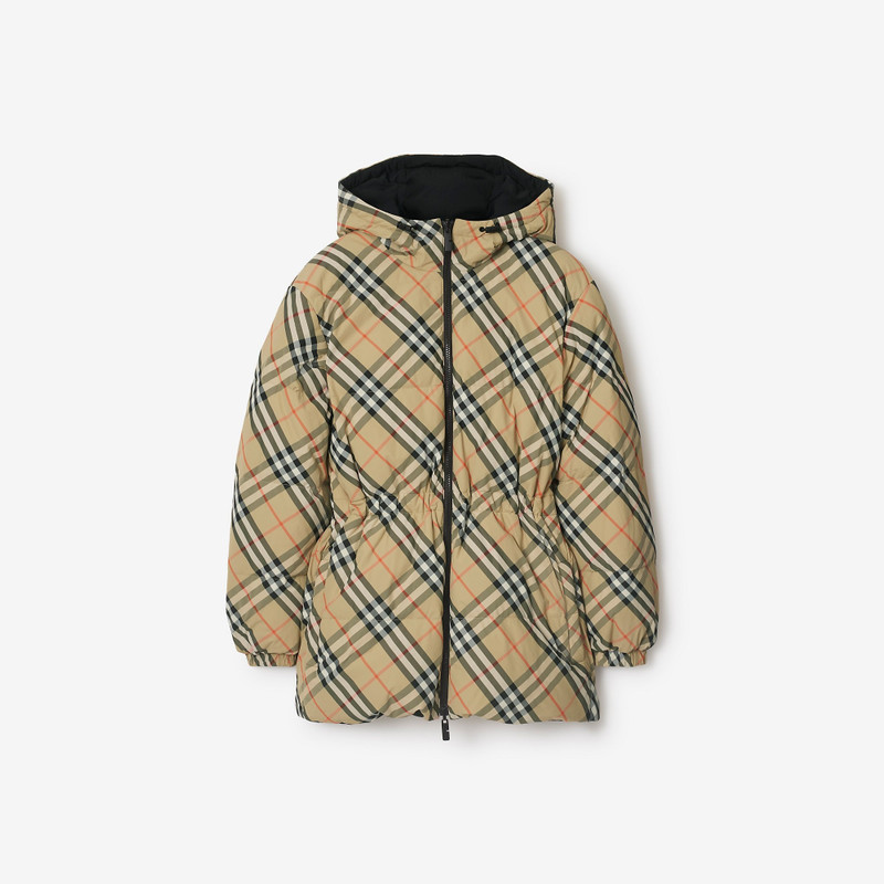 Reversible Check Nylon Puffer Jacket - 1