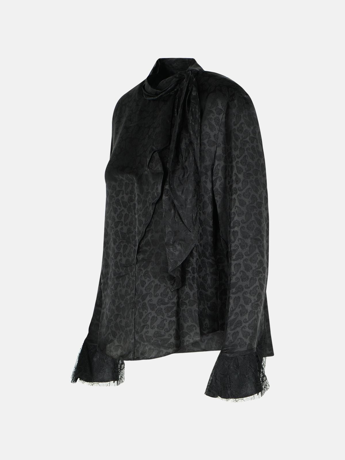 'RAPHAELLA BLOUSE IN SILK AND BLACK VISCOSE - 2