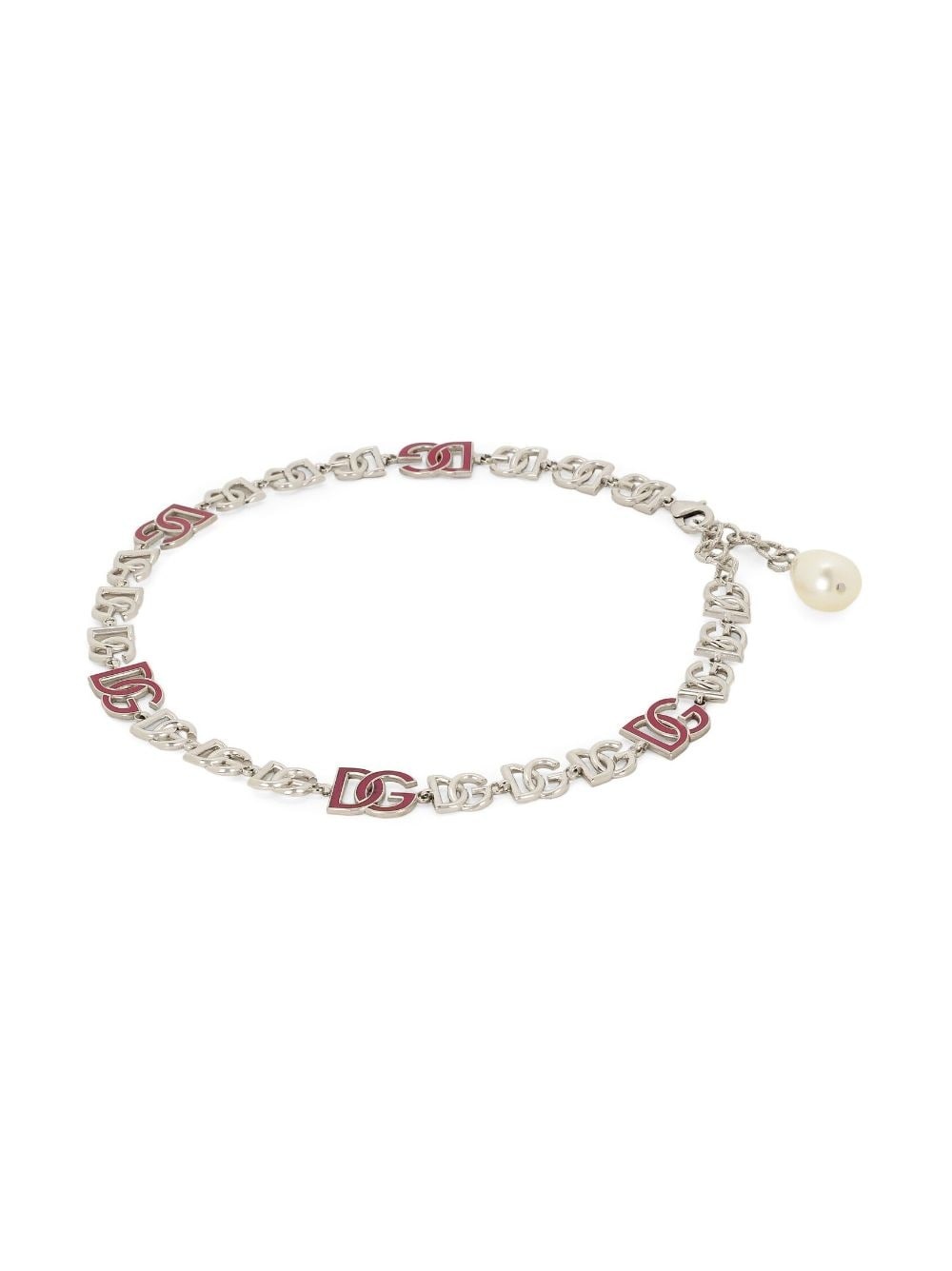 logo-lettering polished necklace - 2