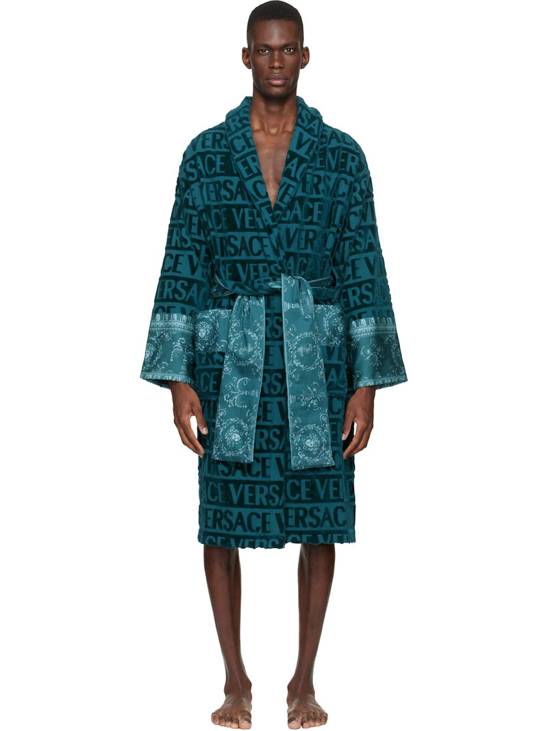 Blue 'I Heart Baroque' Bathrobe 1