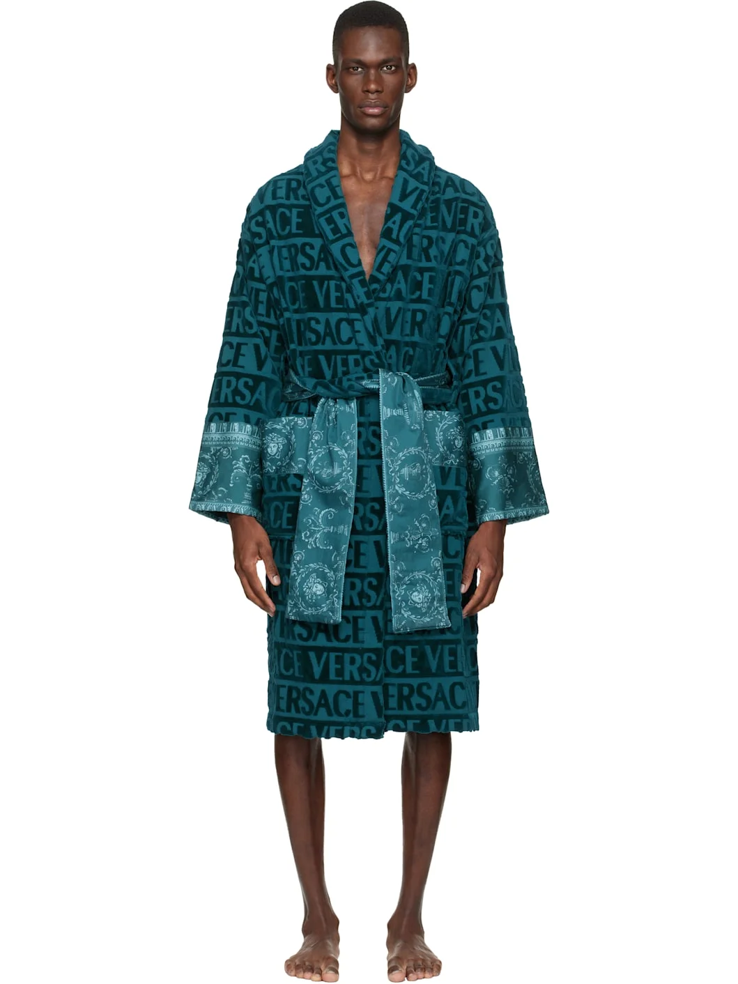 Blue 'I Heart Baroque' Bathrobe - 1