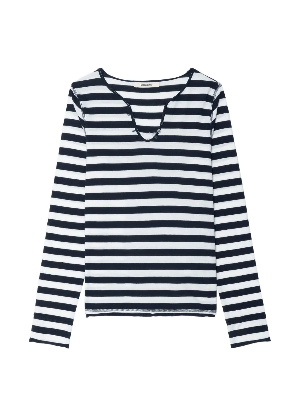 striped embellished long-sleeve T-shirt - 1