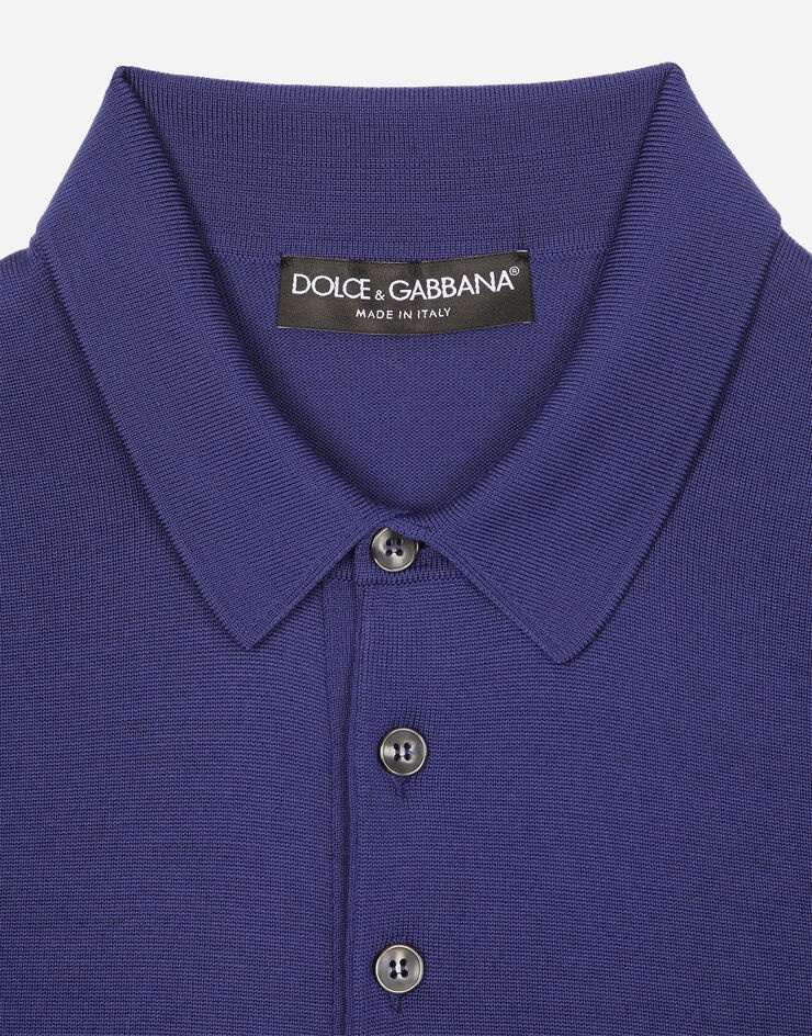 Wool polo-shirt with branded tag - 3