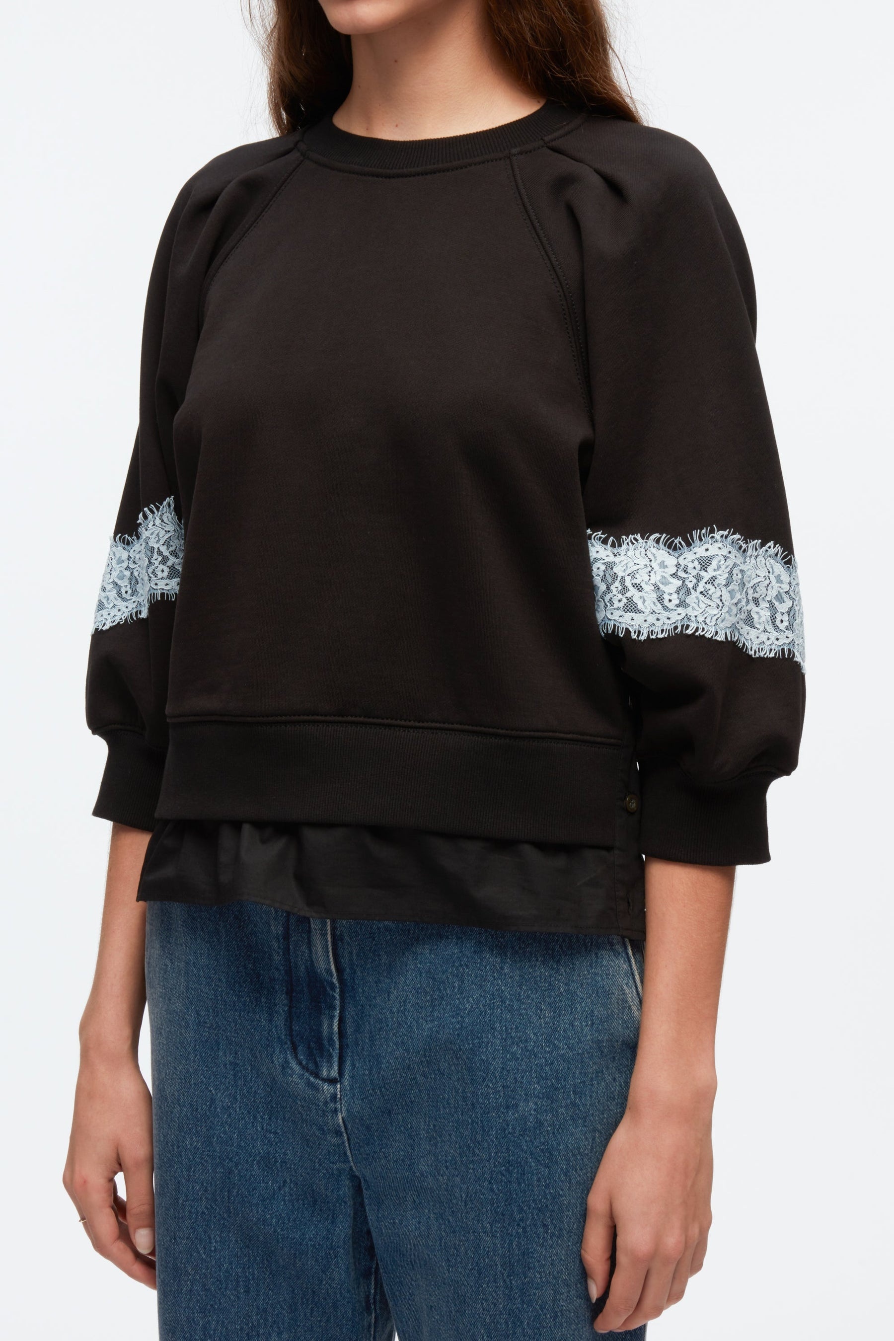 Lantern Sleeve Cotton Sweatshirt - 5