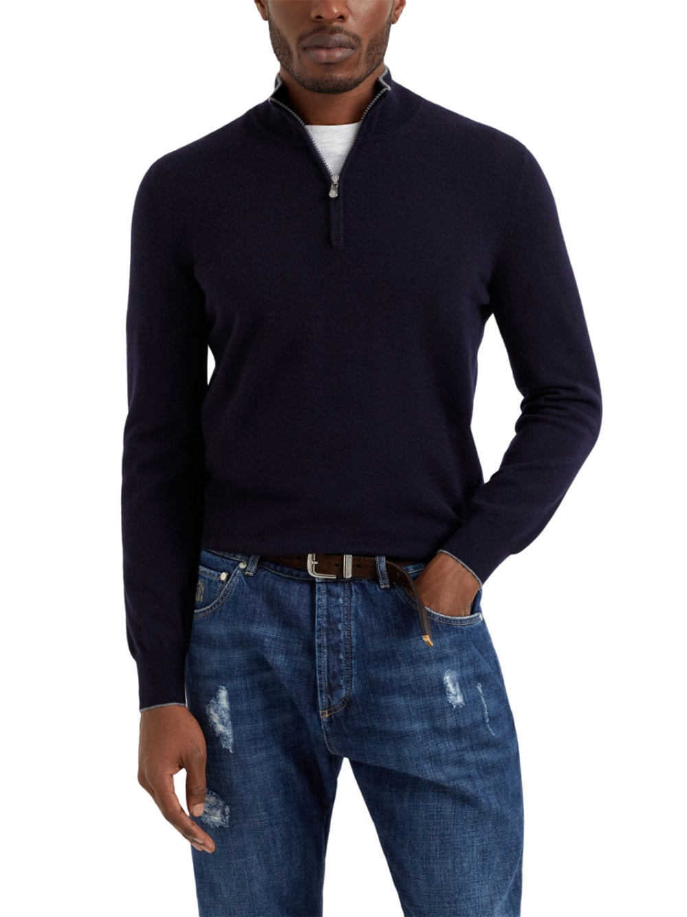 Brunello Cucinelli Men Zip-Up Sweater - 3