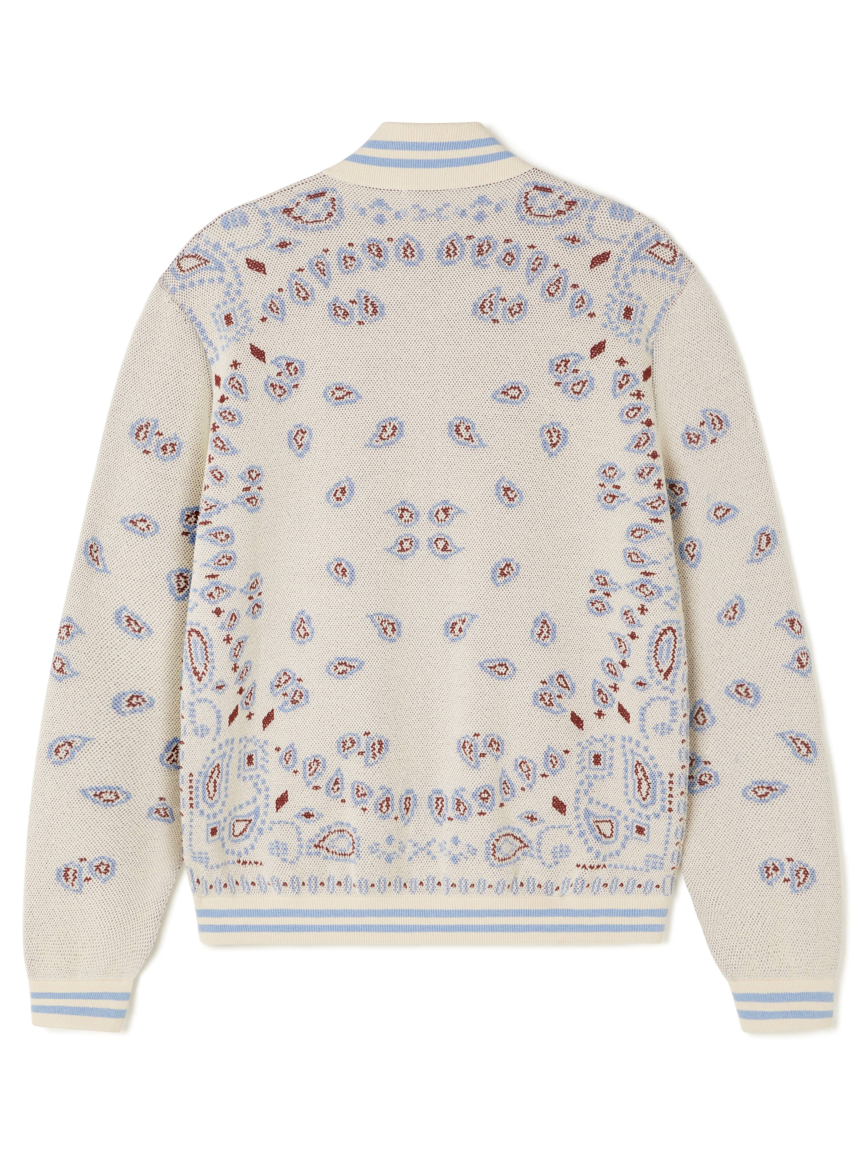 Bandana Piquet Jacquard Bomber Jacket - 3