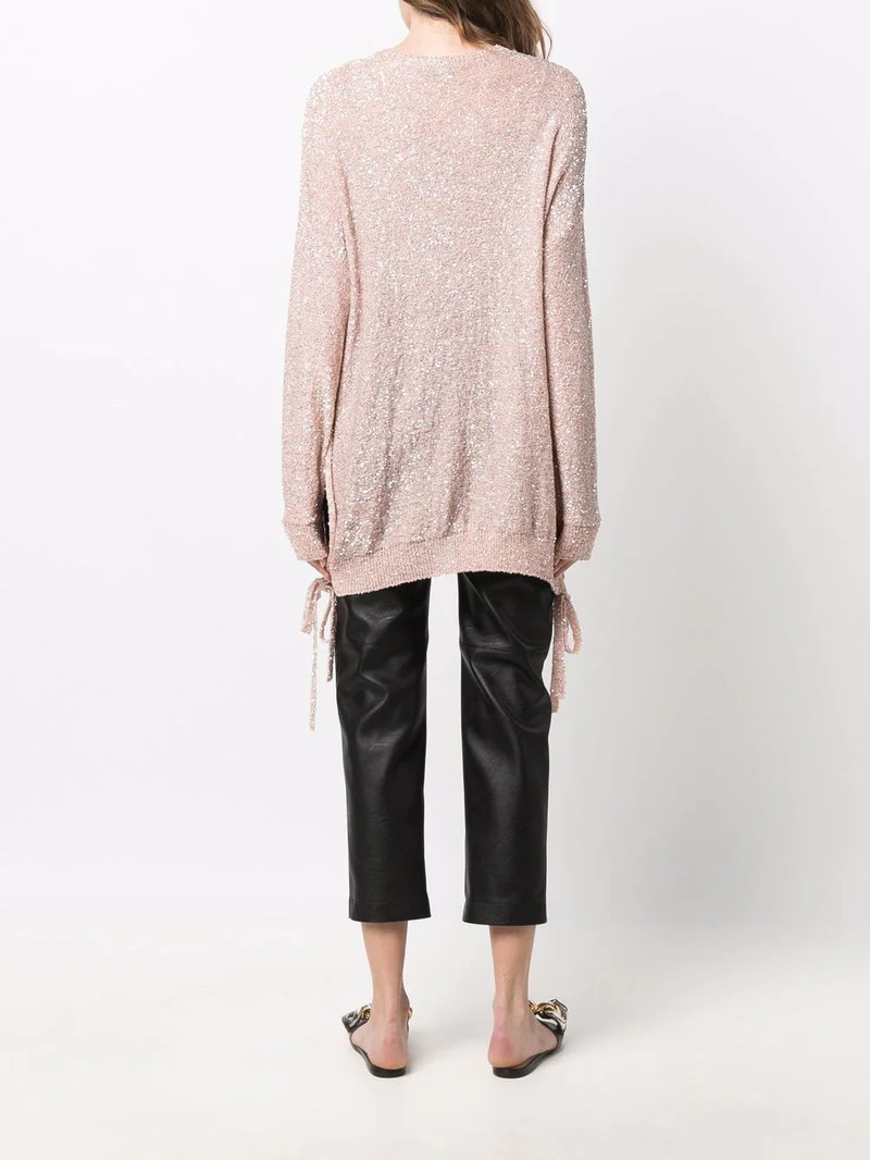 sequinned side-tie jumper 4